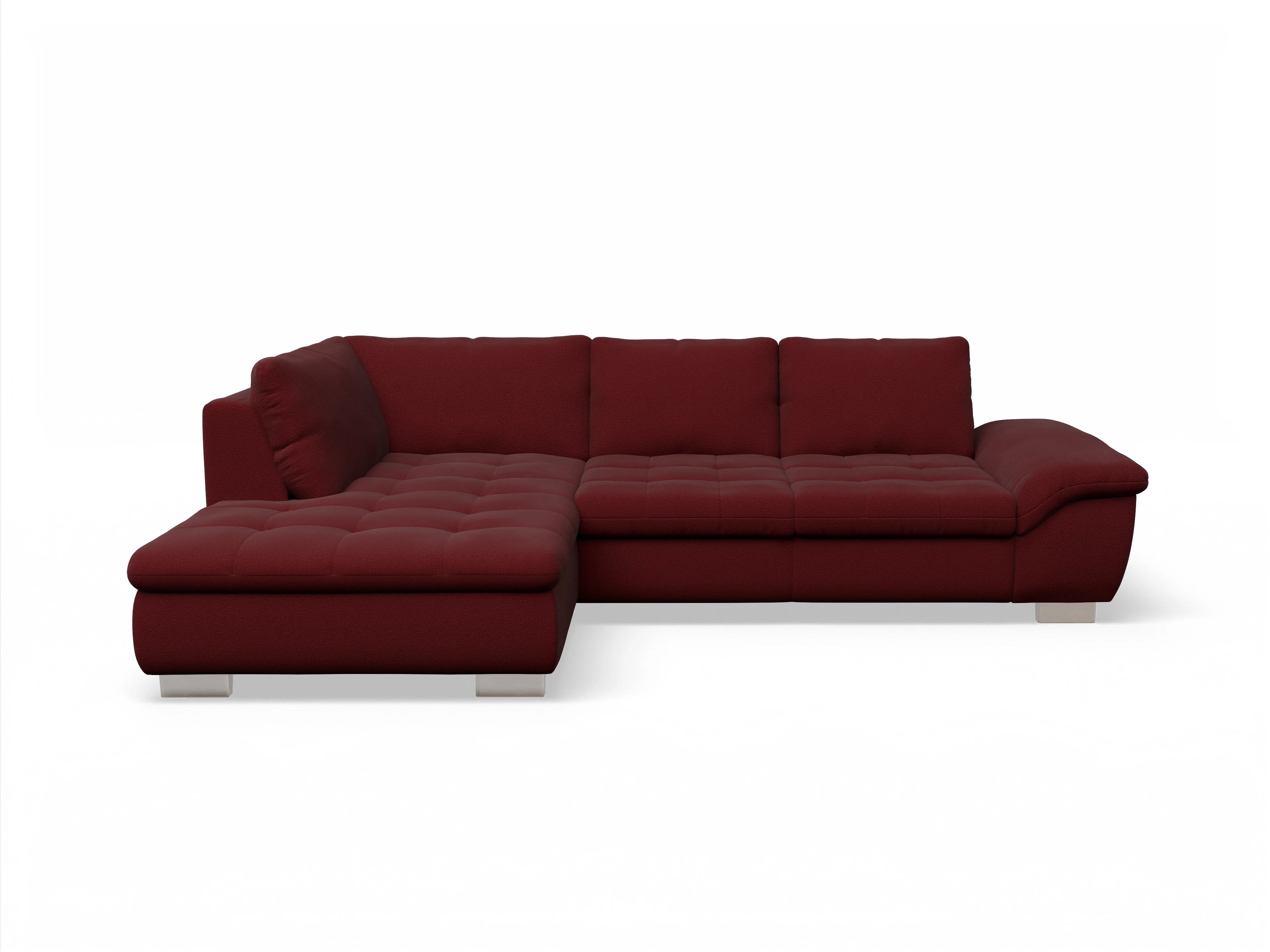 Ansicht des Produktes SC Smart 1007 Ecksofa links Abschluss offen in Stoff Rot