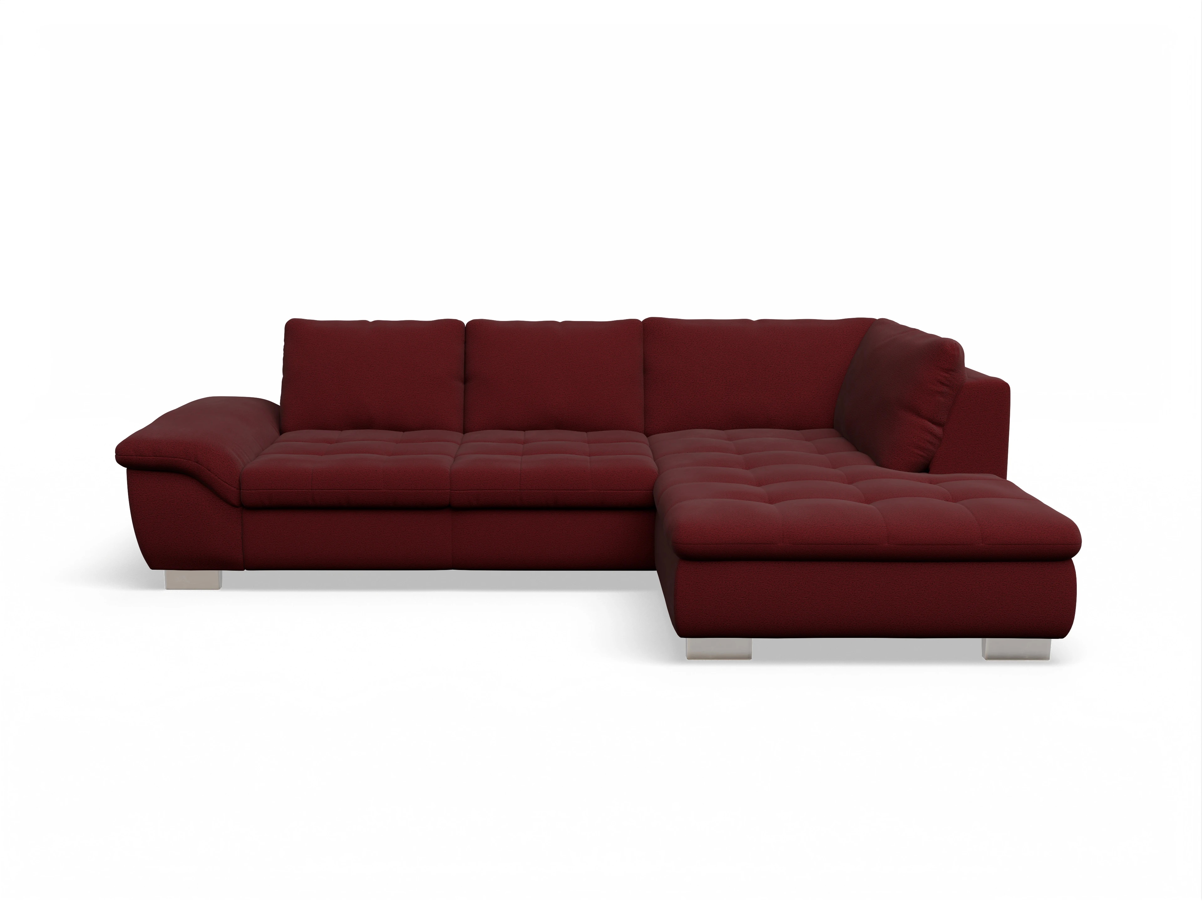 Ansicht des Produktes SC Smart 1007 Ecksofa rechts Abschluss offen in Stoff Rot