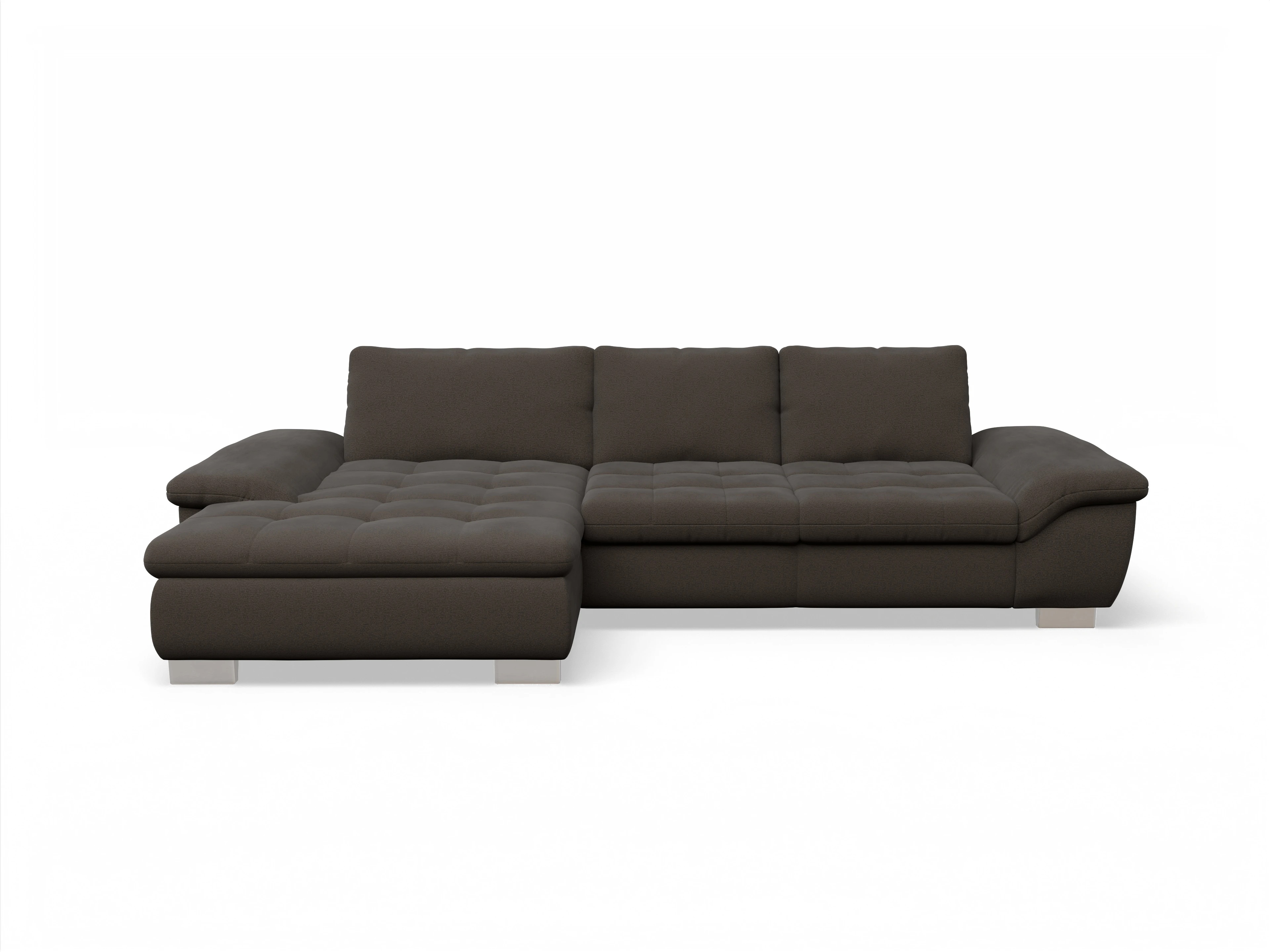 Ansicht des Produktes SC Smart 1007 Ecksofa links Abschluss offen in Stoff Braun