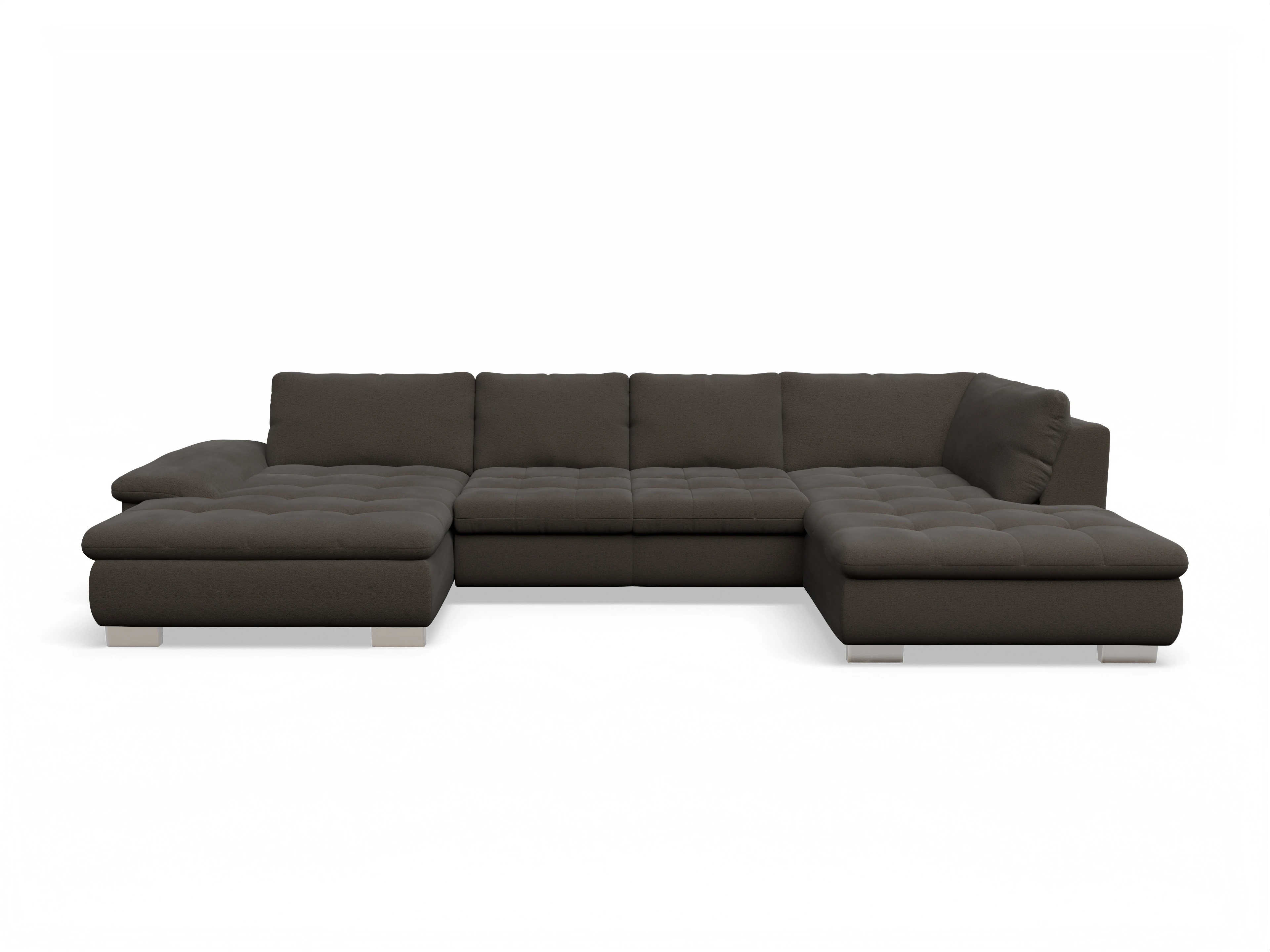 Ansicht des Produktes SC Smart 1007 Wohnlandschaft offen beidseitig in Stoff Braun