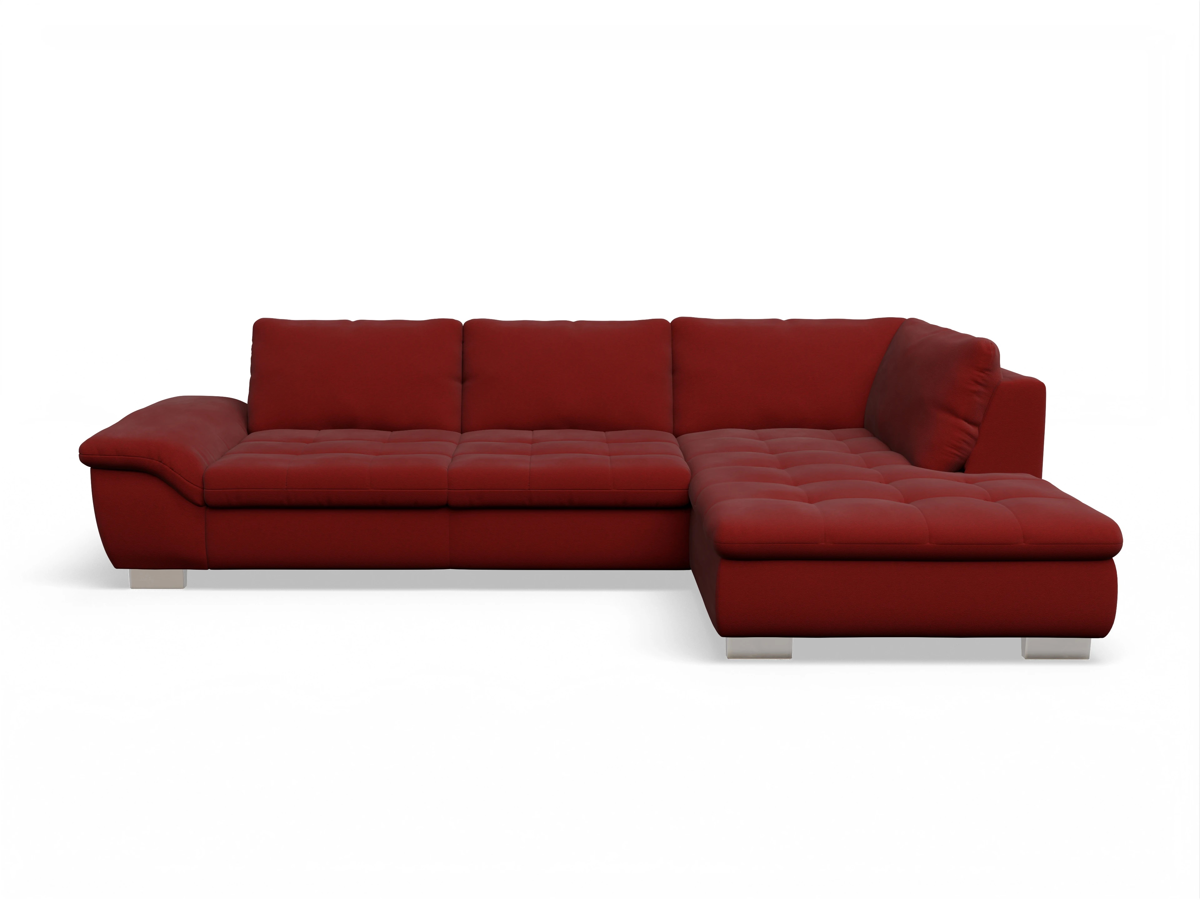 Ansicht des Produktes SC Smart 1007 Ecksofa rechts Abschluss offen in Stoff Rot