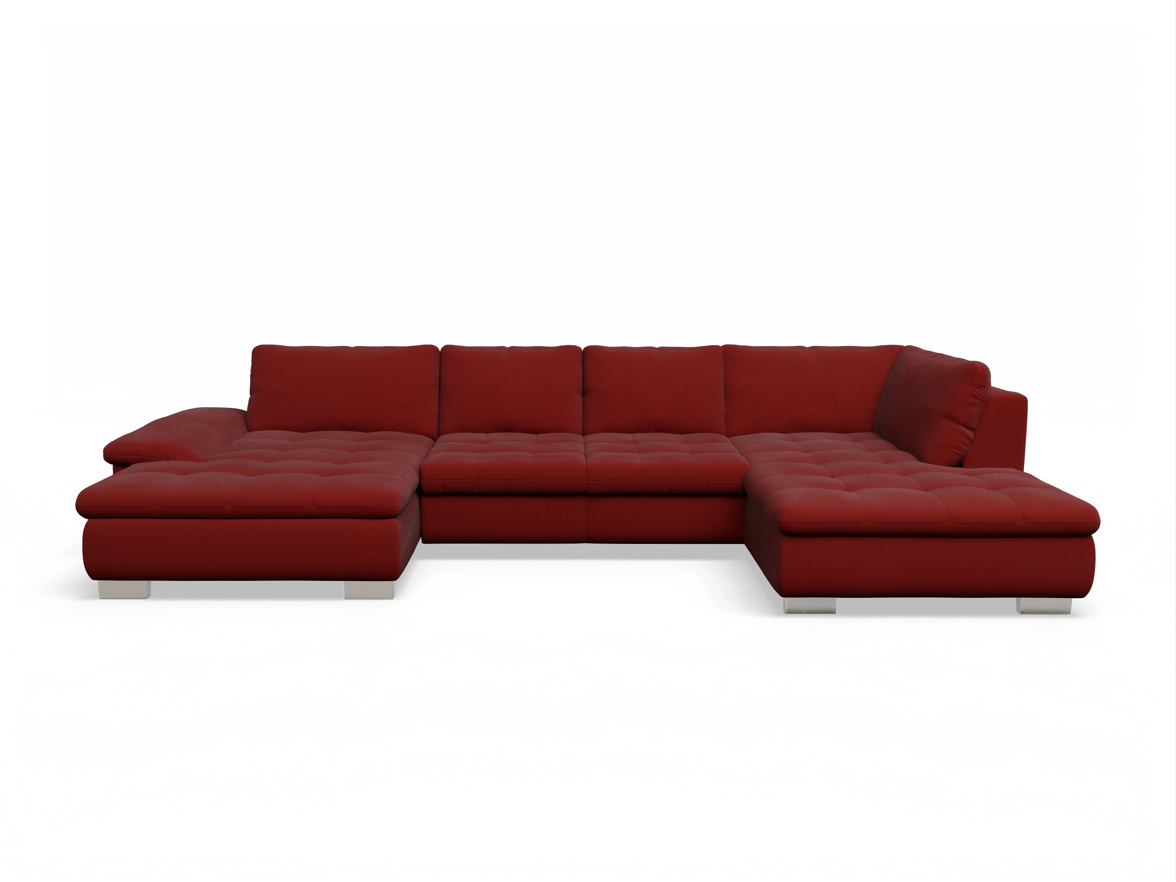 Ansicht des Produktes SC Smart 1007 Wohnlandschaft offen beidseitig in Stoff Rot