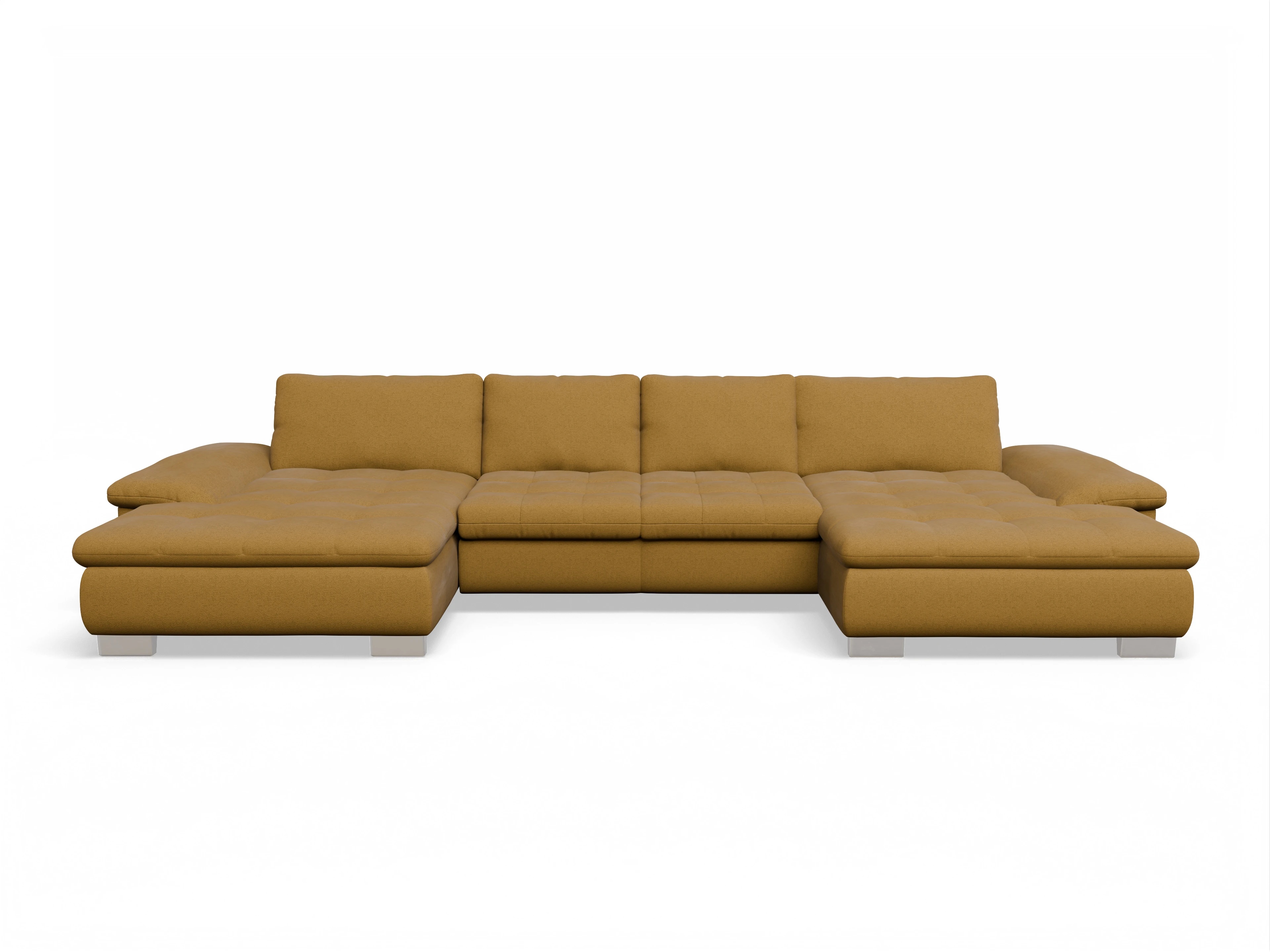 Ansicht des Produktes SC Smart 1007 Wohnlandschaft offen beidseitig in Stoff Gelb