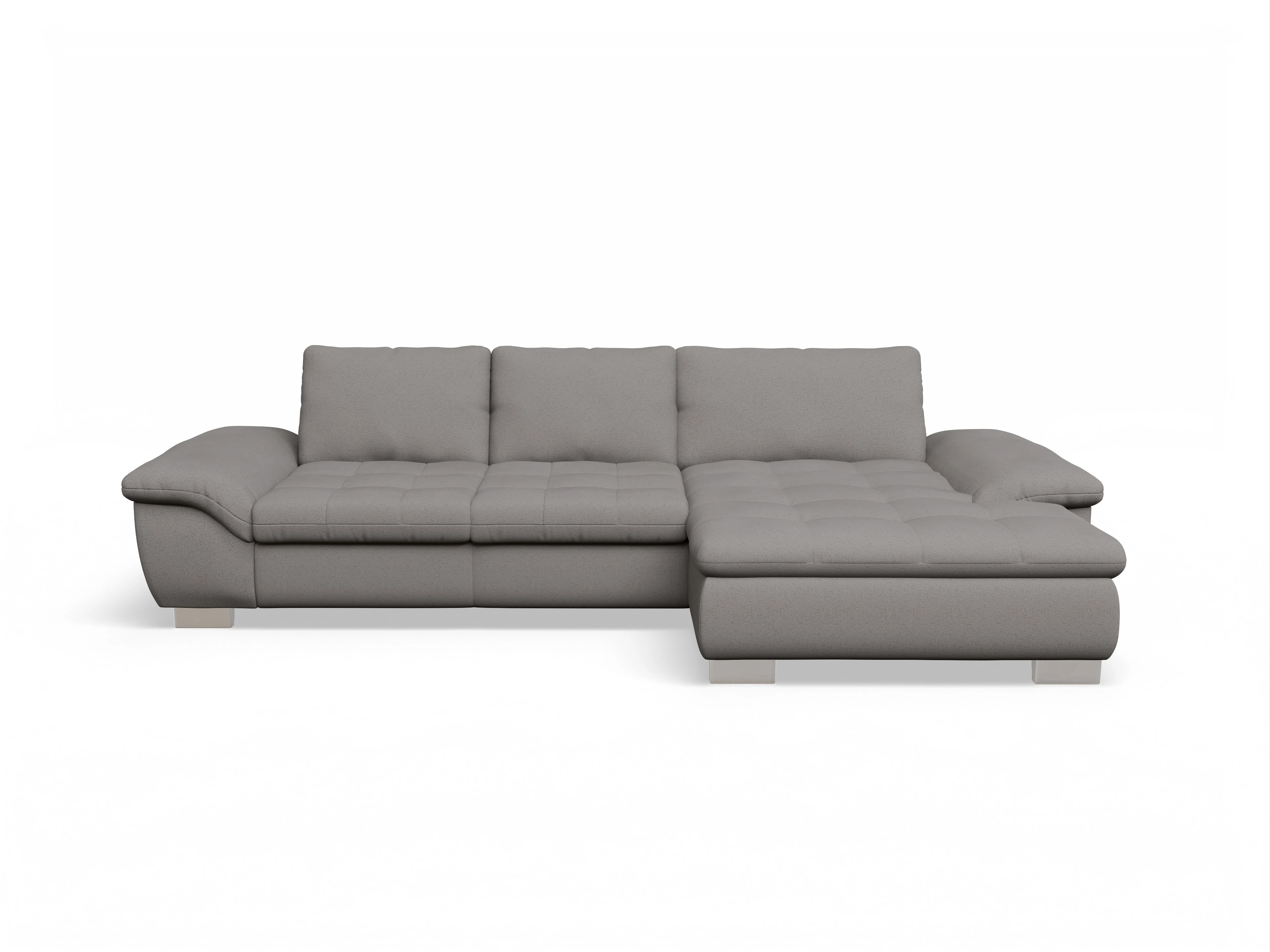 Sitz Concept smart 1007 Canape Medium R Ansicht des Produktes SC Smart 1007 Ecksofa rechts Abschluss offen in Stoff Grau