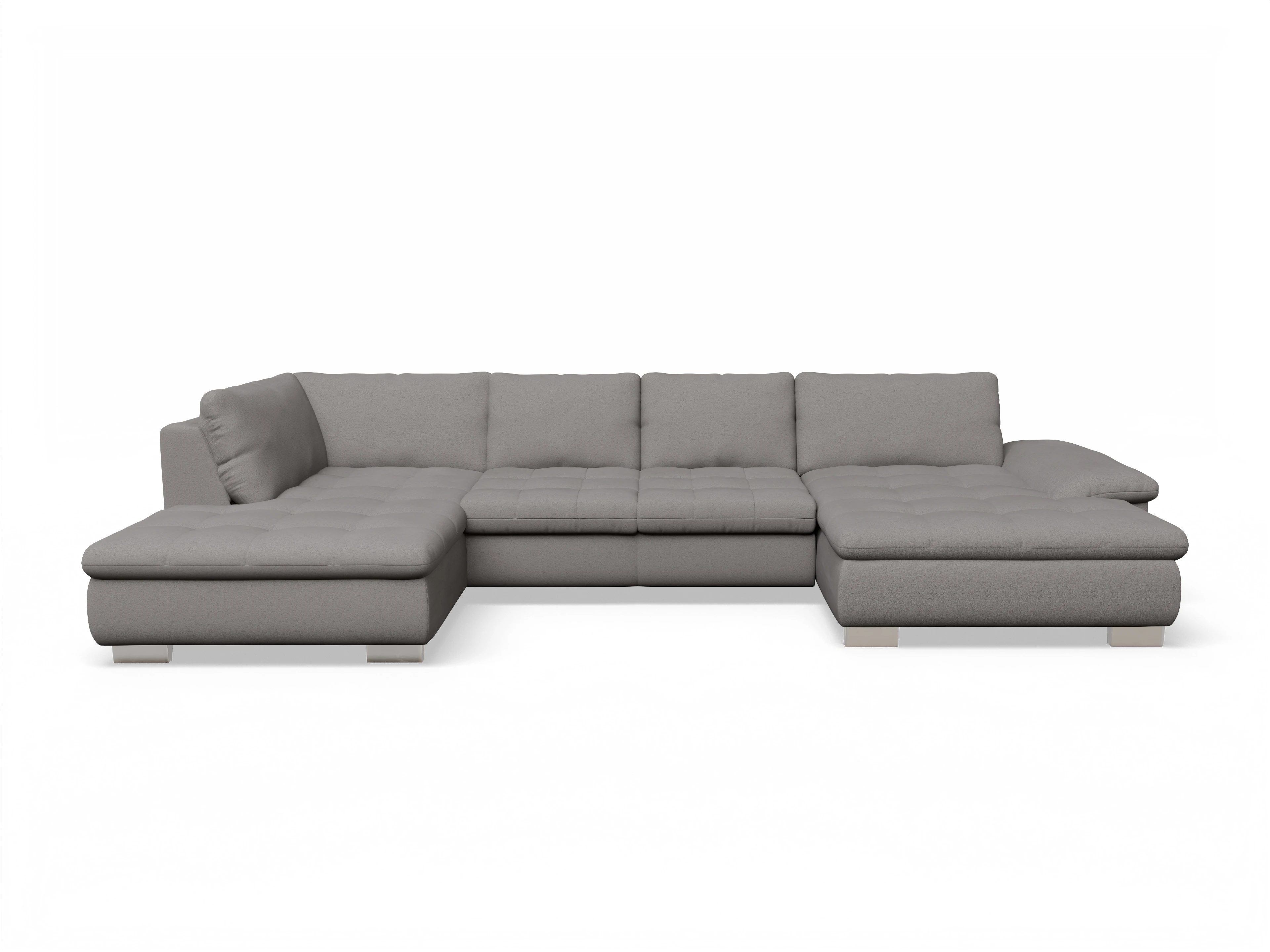 Ansicht des Produktes SC Smart 1007 Wohnlandschaft offen beidseitig in Stoff Grau