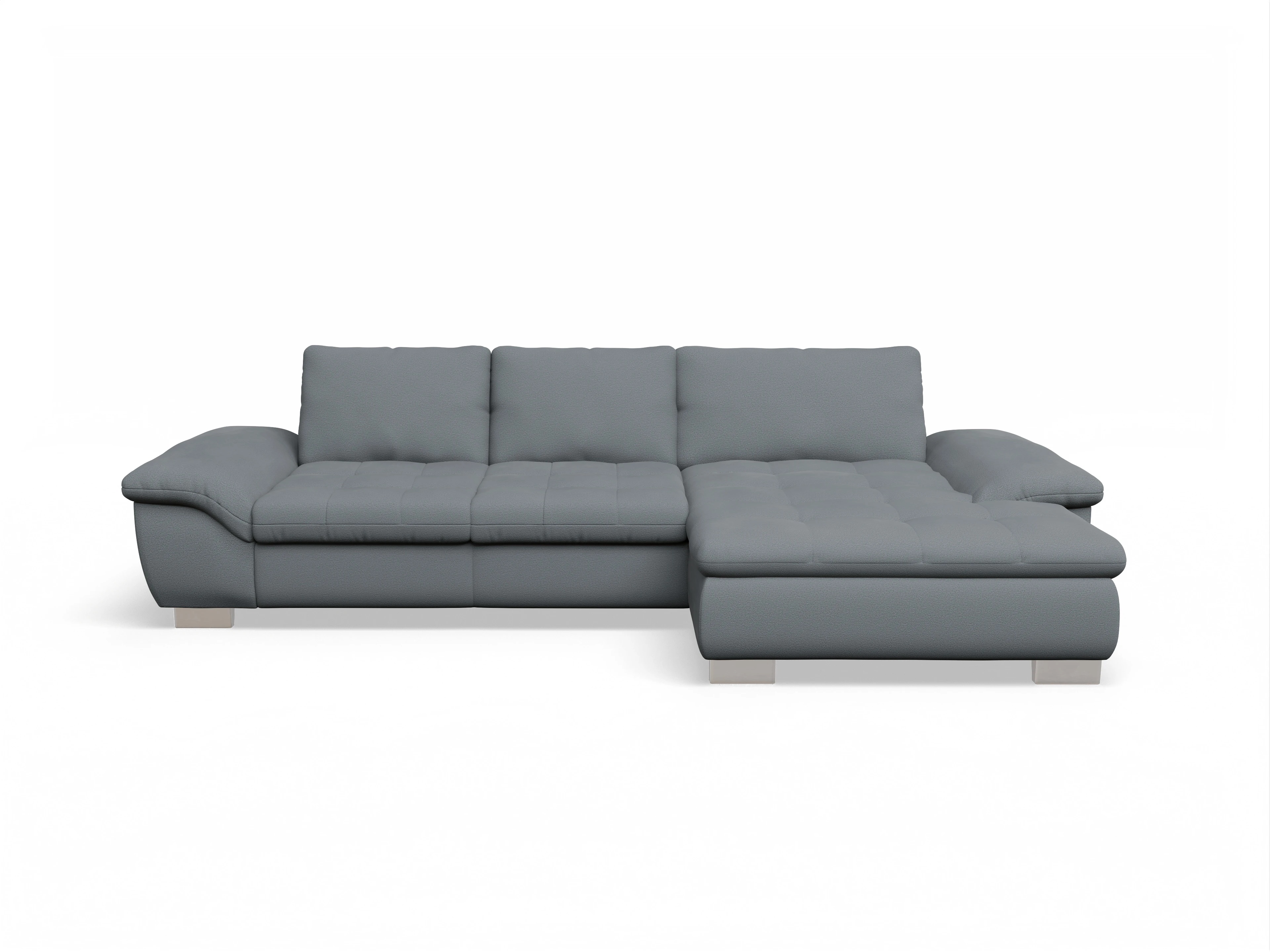 Sitz Concept smart 1007 Canape Medium R Ansicht des Produktes SC Smart 1007 Ecksofa rechts Abschluss offen in Stoff Grau