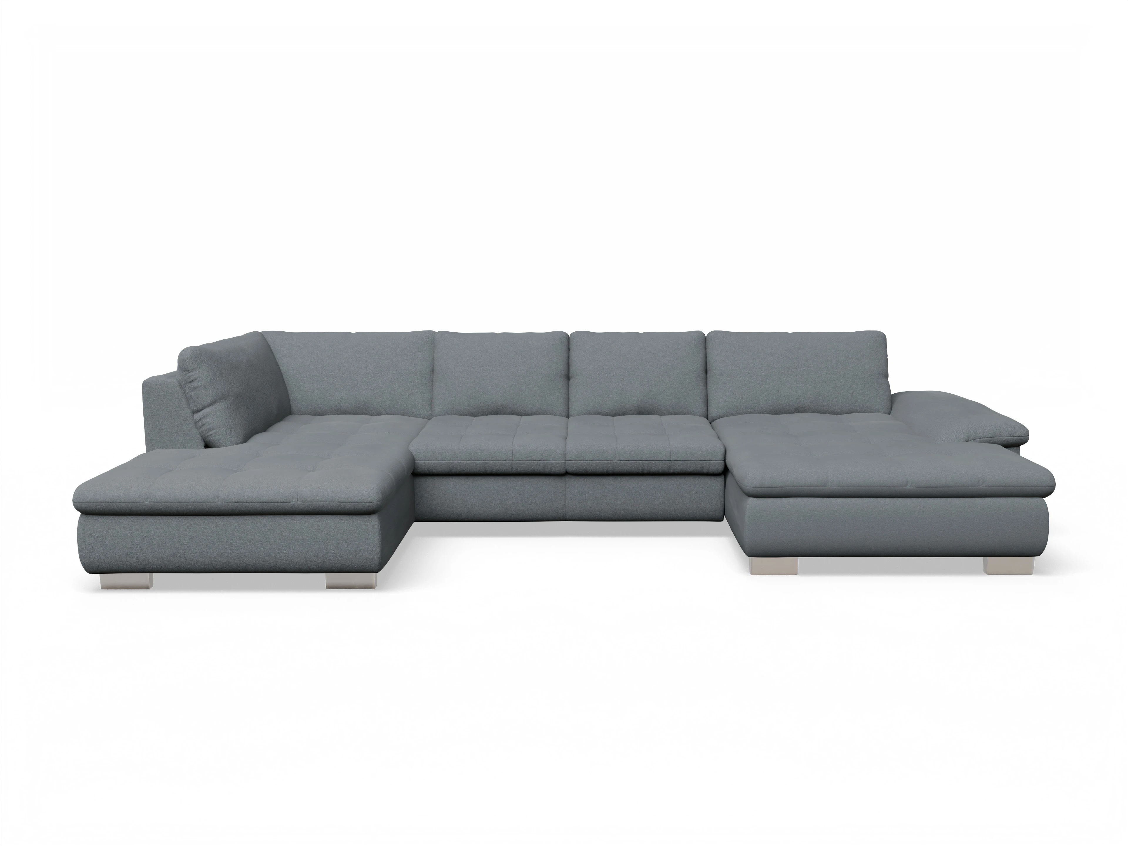 Ansicht des Produktes SC Smart 1007 Wohnlandschaft offen beidseitig in Stoff Grau