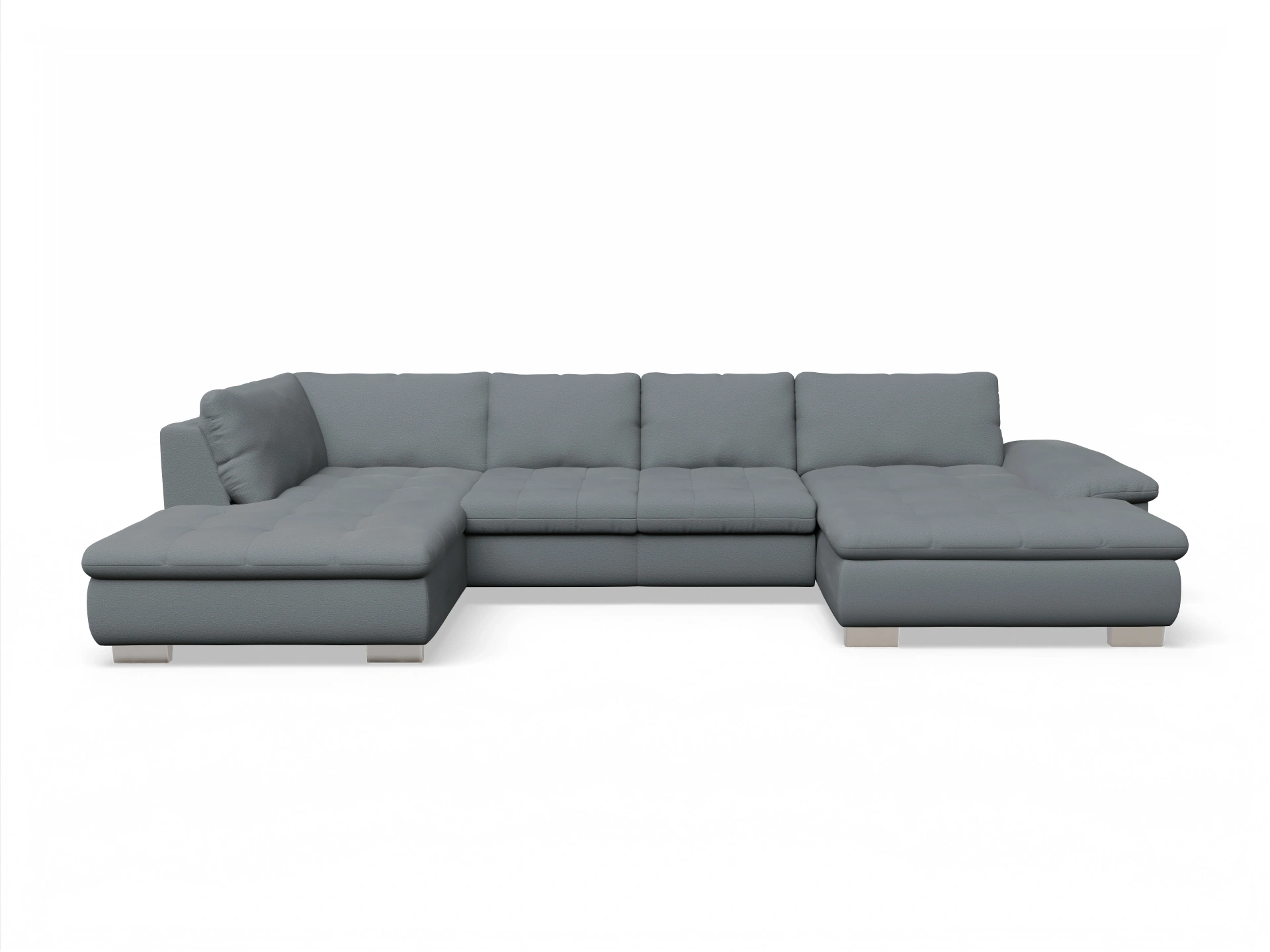 Ansicht des Produktes SC Smart 1007 Wohnlandschaft offen beidseitig in Stoff Grau