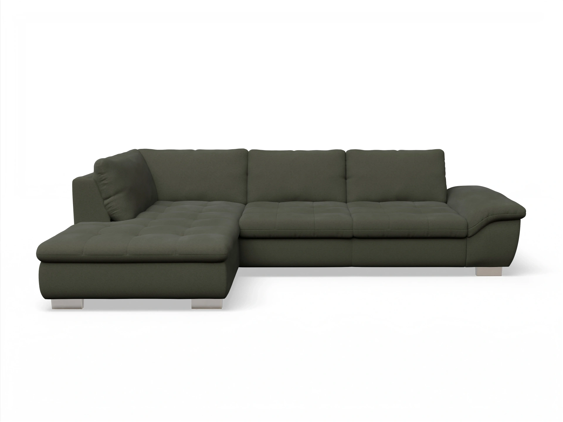 Ansicht des Produktes SC Smart 1007 Ecksofa links Abschluss offen in Stoff Grün