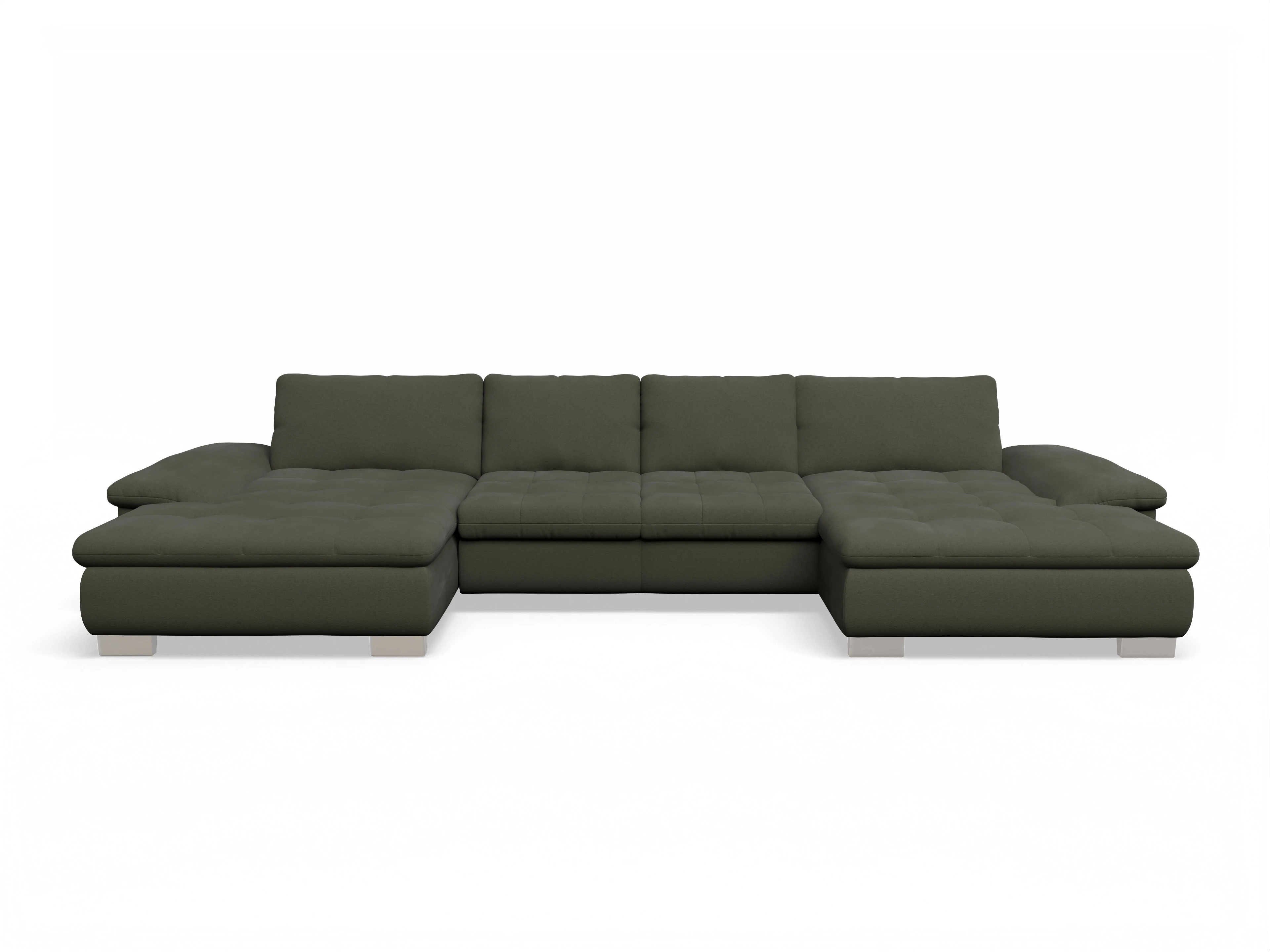 Ansicht des Produktes SC Smart 1007 Wohnlandschaft offen beidseitig in Stoff Grün