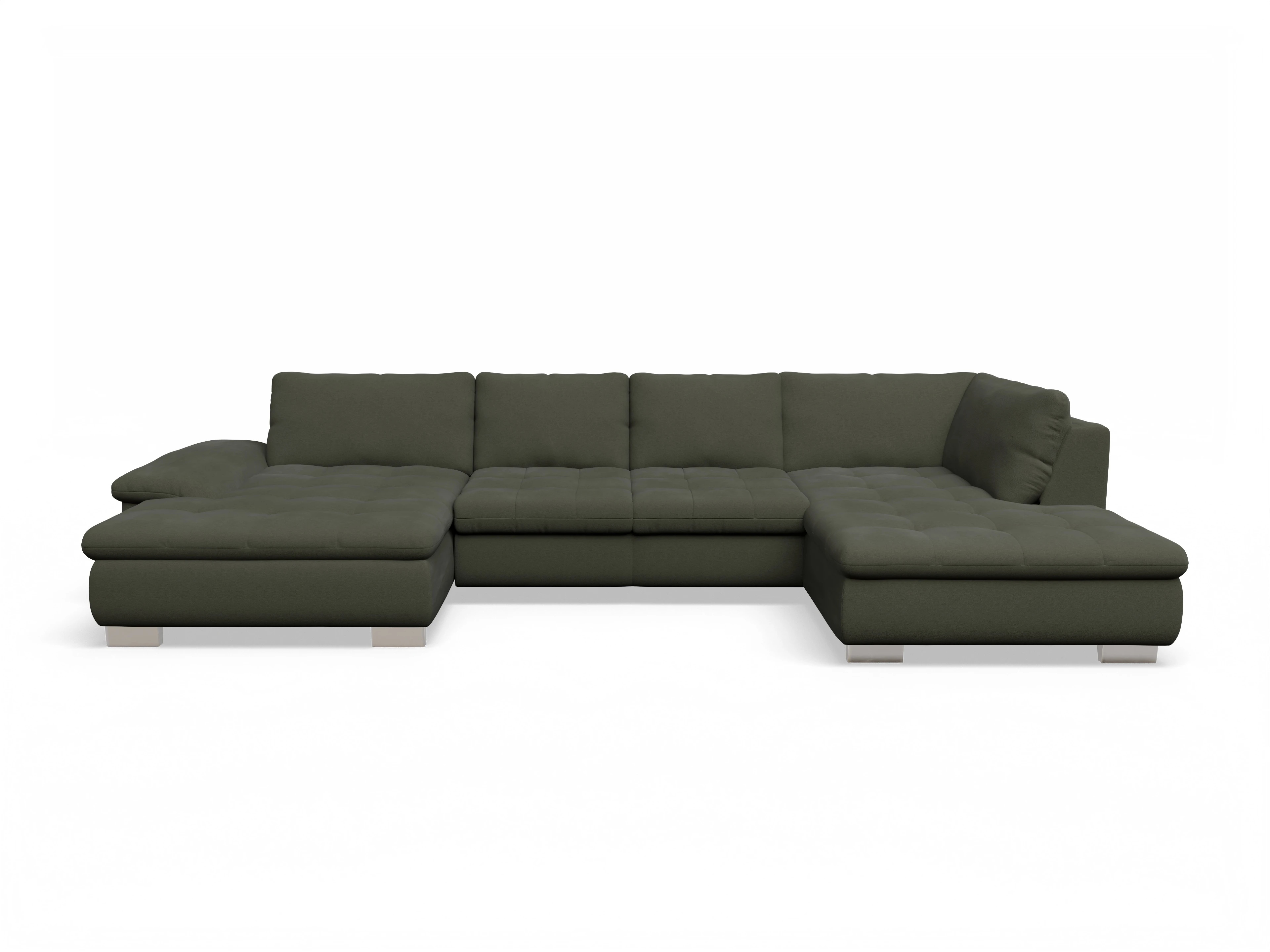 Ansicht des Produktes SC Smart 1007 Wohnlandschaft offen beidseitig in Stoff Grün