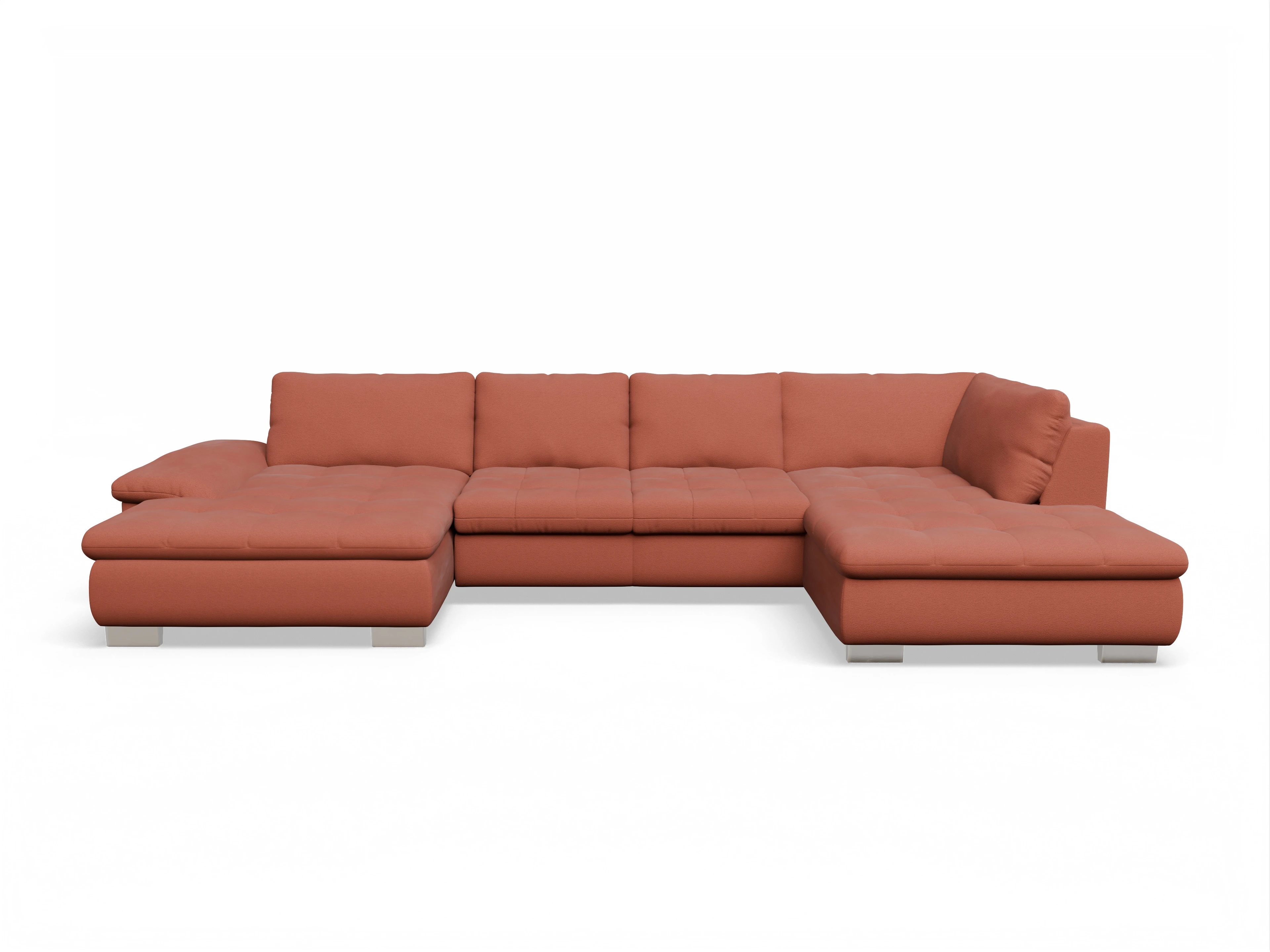 Ansicht des Produktes SC Smart 1007 Wohnlandschaft offen beidseitig in Stoff Orange