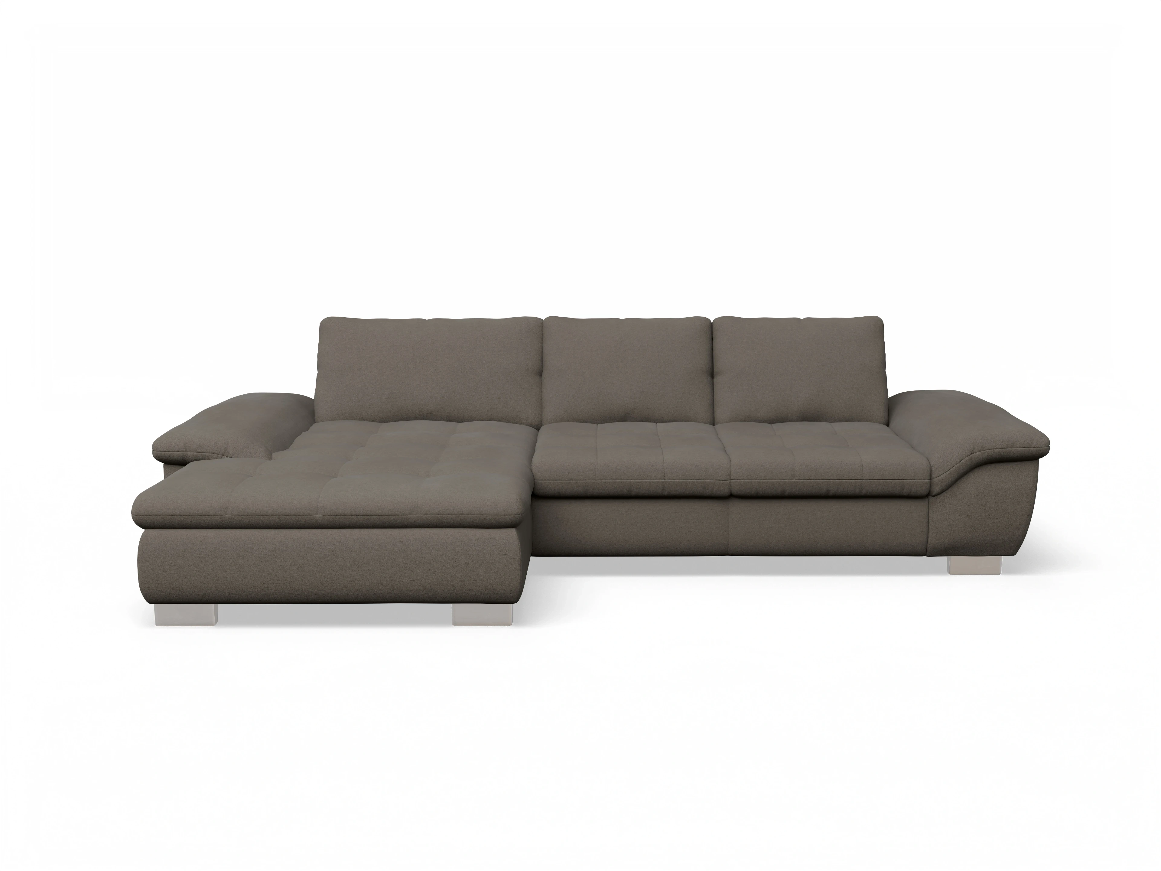 Ansicht des Produktes SC Smart 1007 Ecksofa links Abschluss offen in Stoff Grau