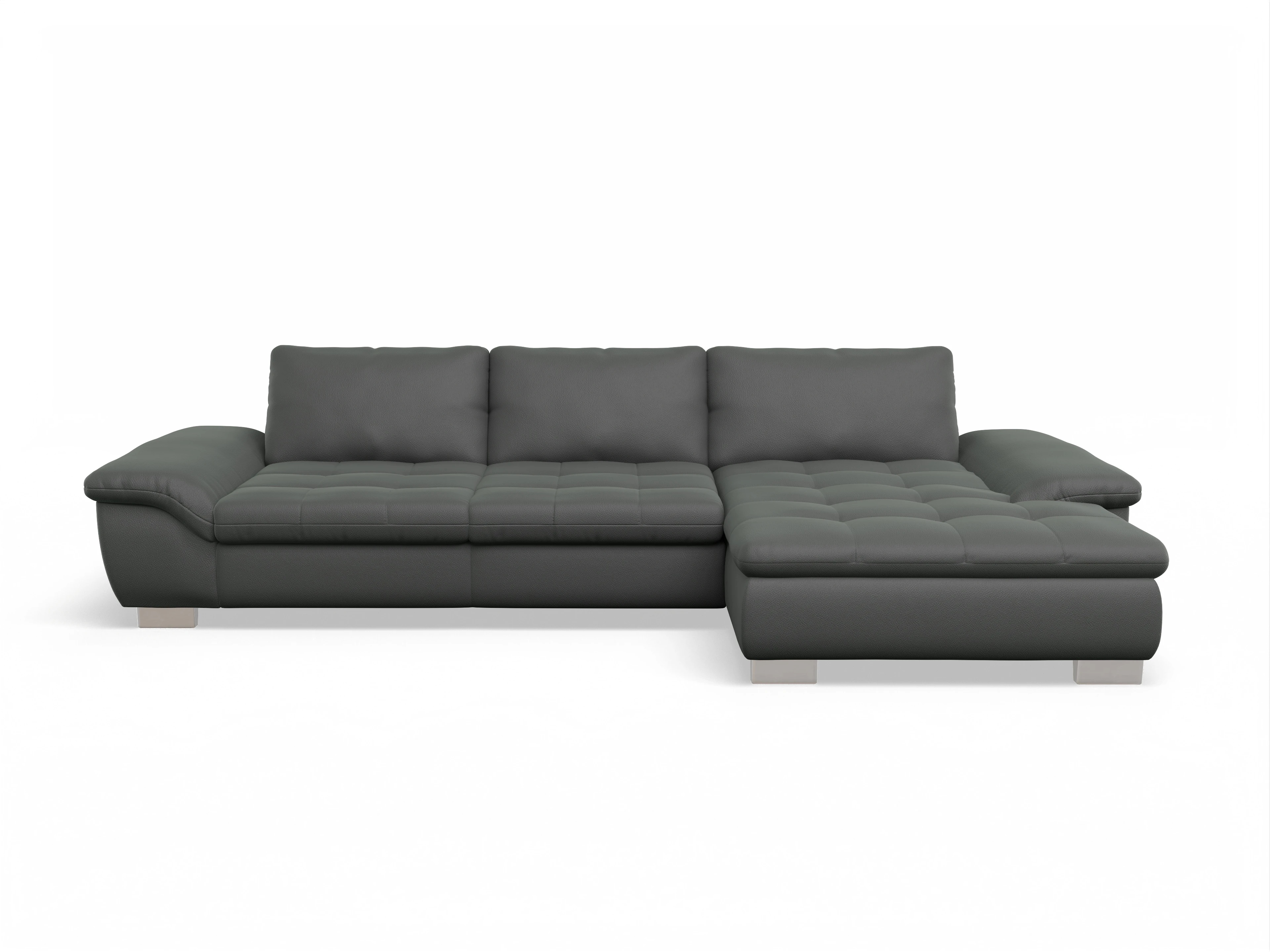 Ansicht des Produktes SC Smart 1007 Ecksofa rechts Abschluss offen in Stoff Grau