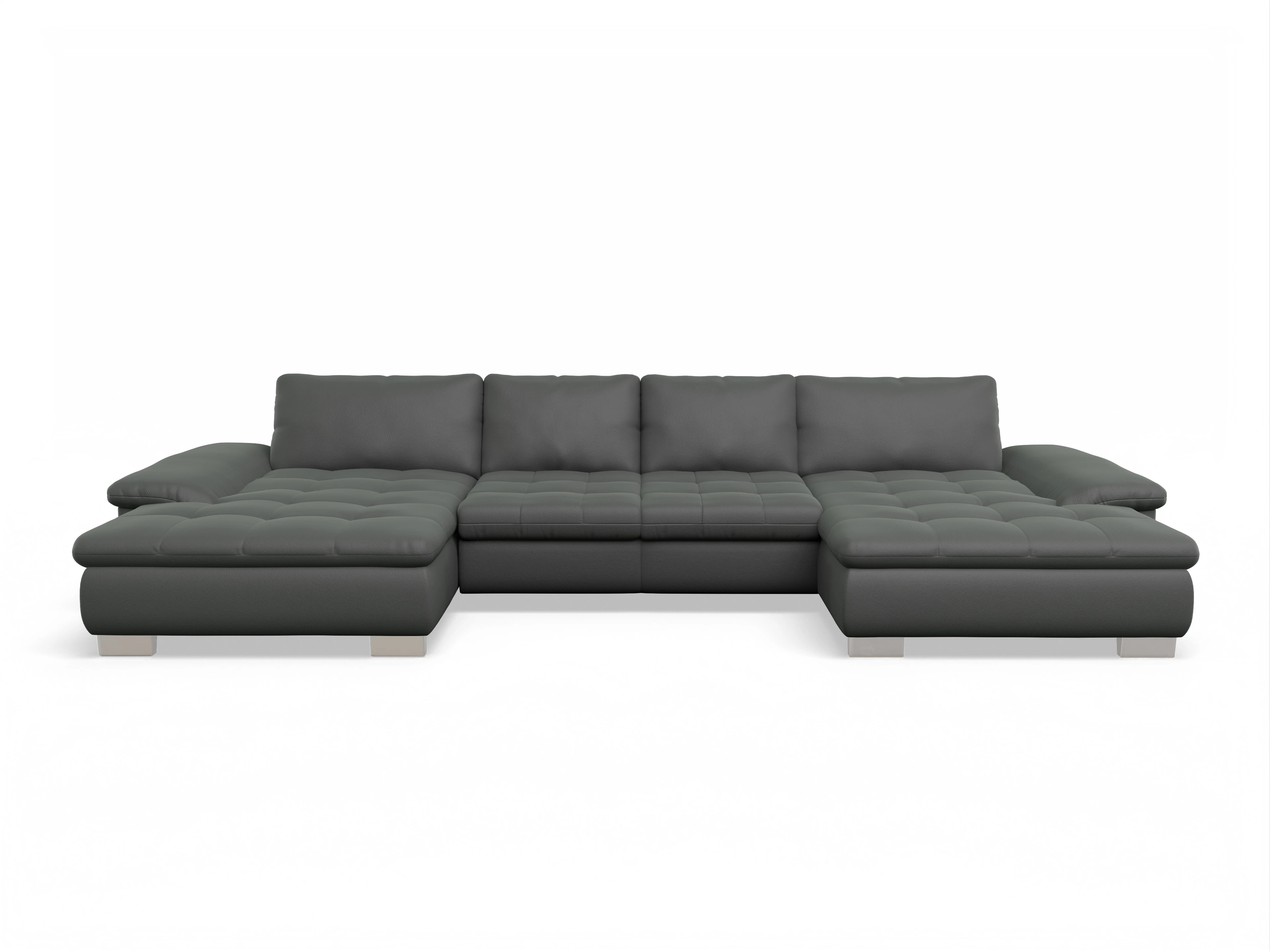 Ansicht des Produktes SC Smart 1007 Wohnlandschaft offen beidseitig in Stoff Grau