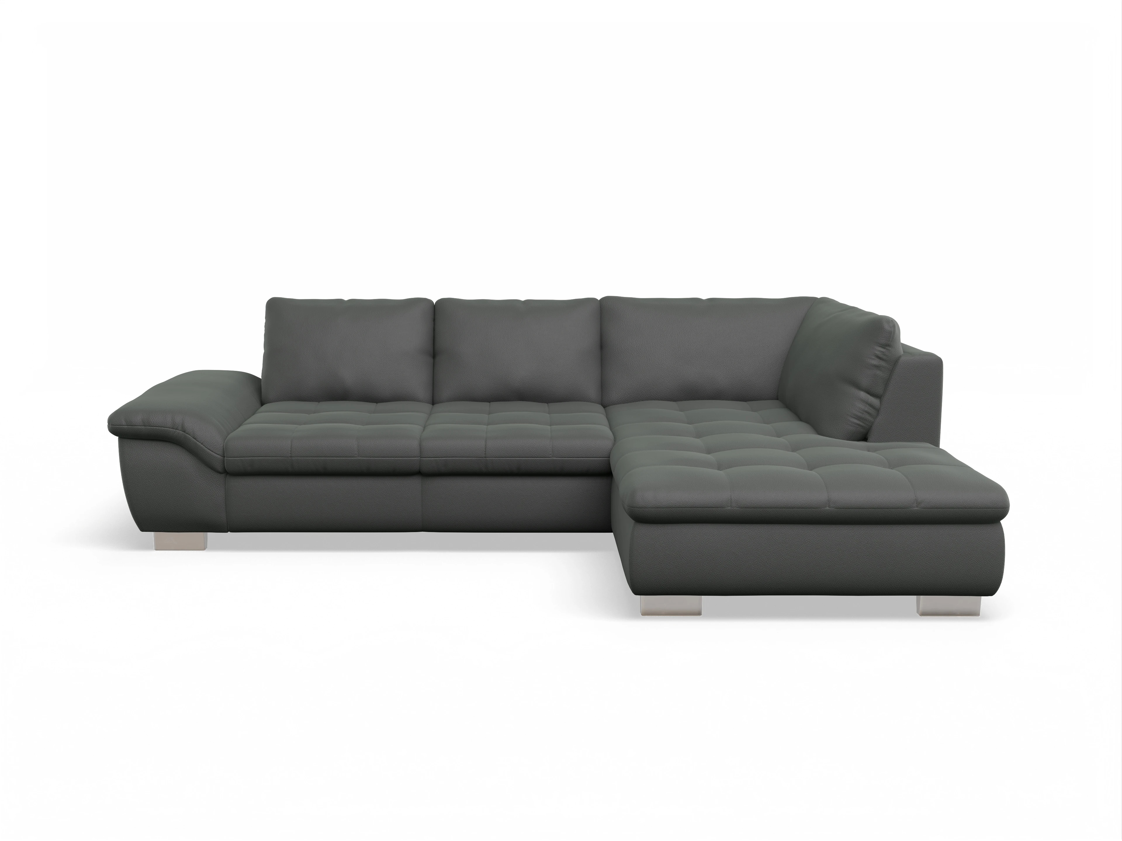 Ansicht des Produktes SC Smart 1007 Ecksofa rechts Abschluss offen in Stoff Grau