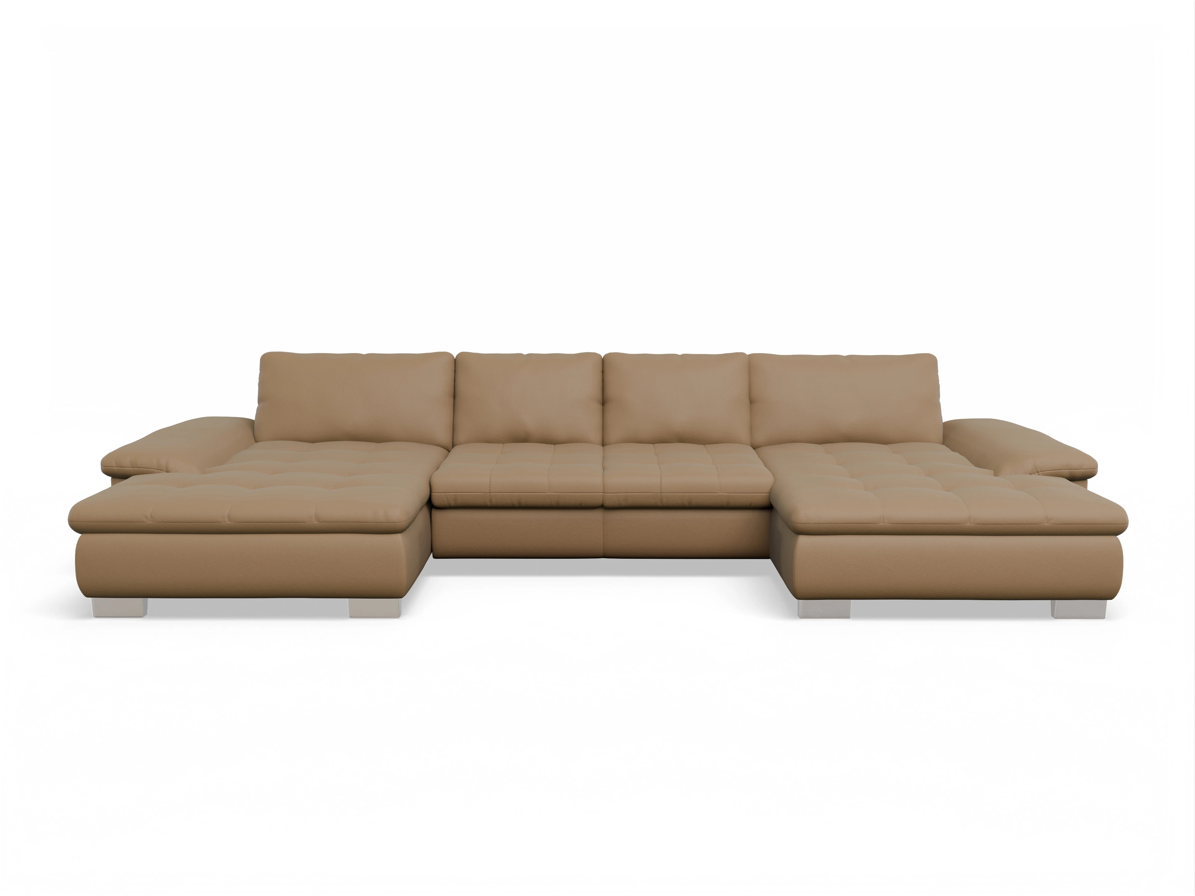 Ansicht des Produktes SC Smart 1007 Wohnlandschaft offen beidseitig in Stoff Braun