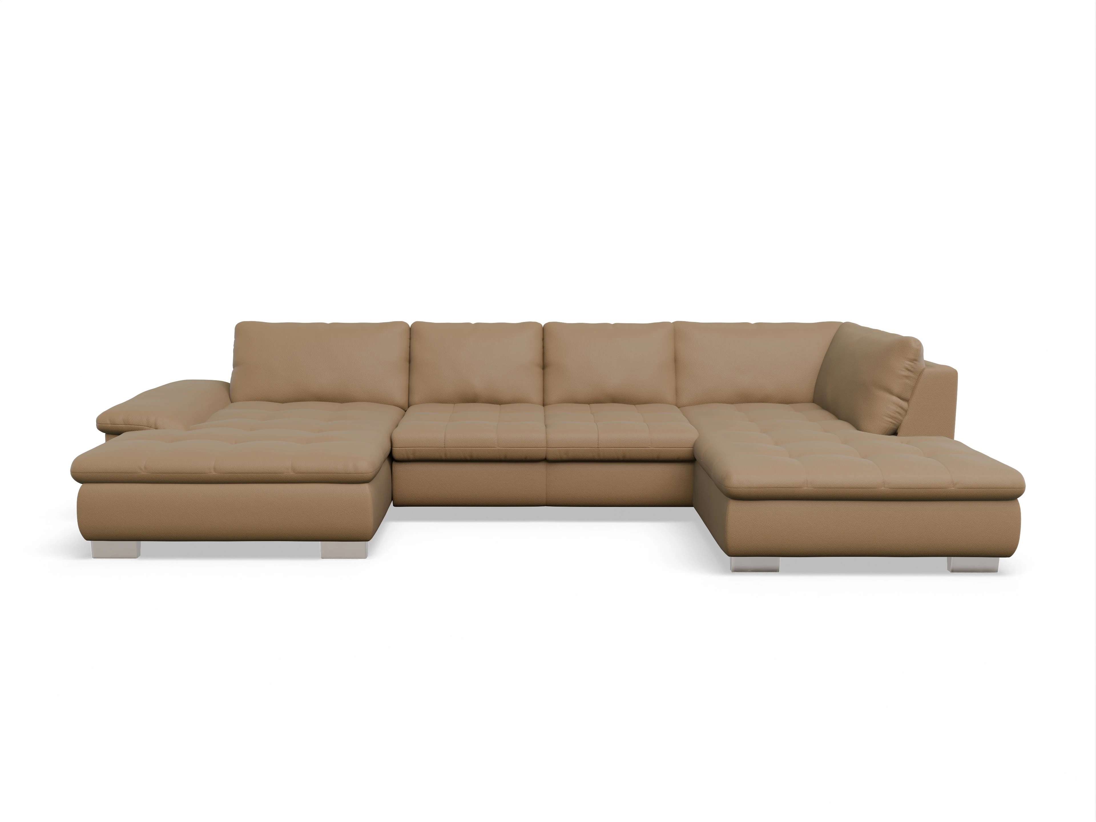 Ansicht des Produktes SC Smart 1007 Wohnlandschaft offen beidseitig in Stoff Braun