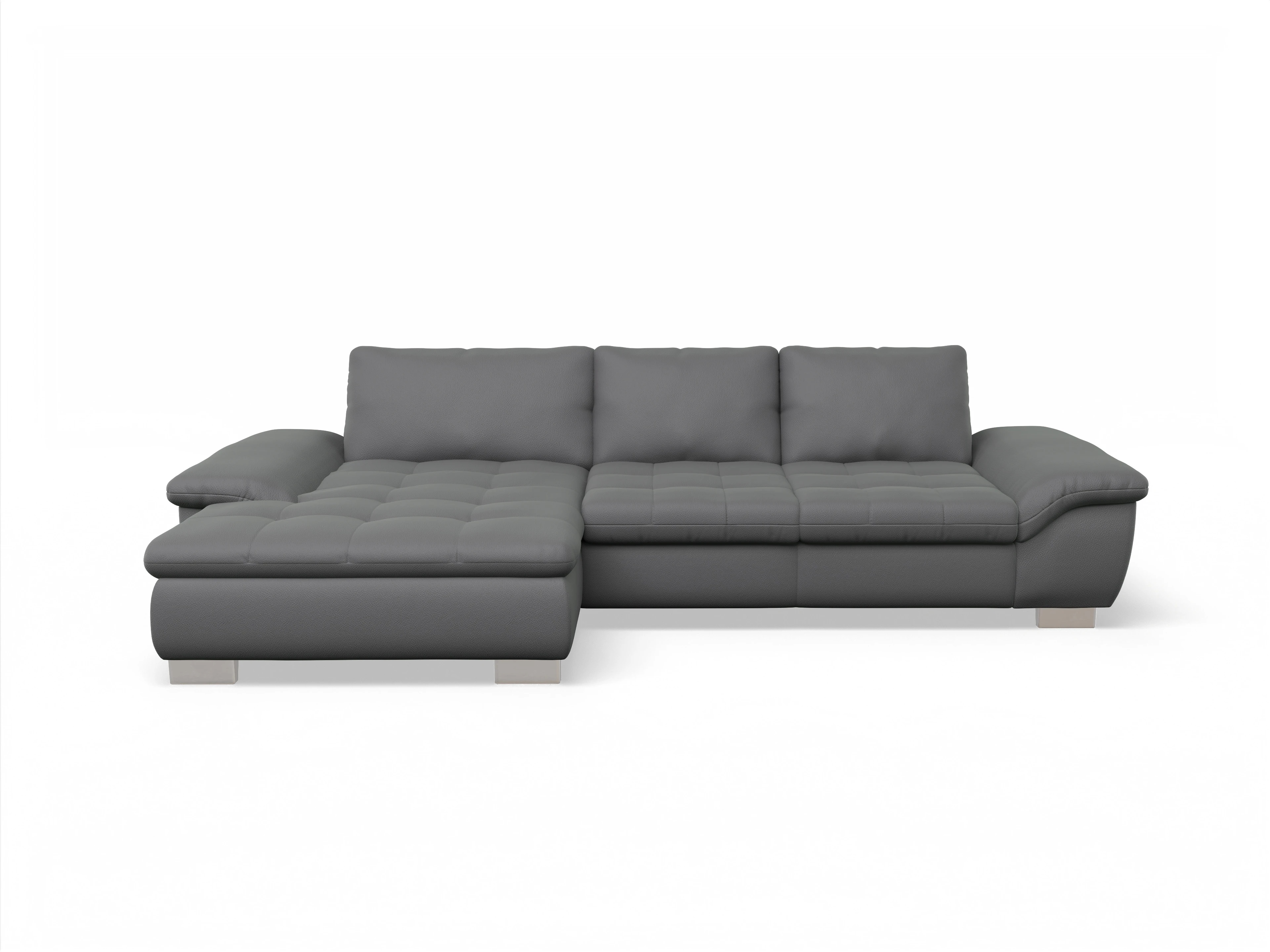 Ansicht des Produktes SC Smart 1007 Ecksofa links Abschluss offen in Stoff Grau