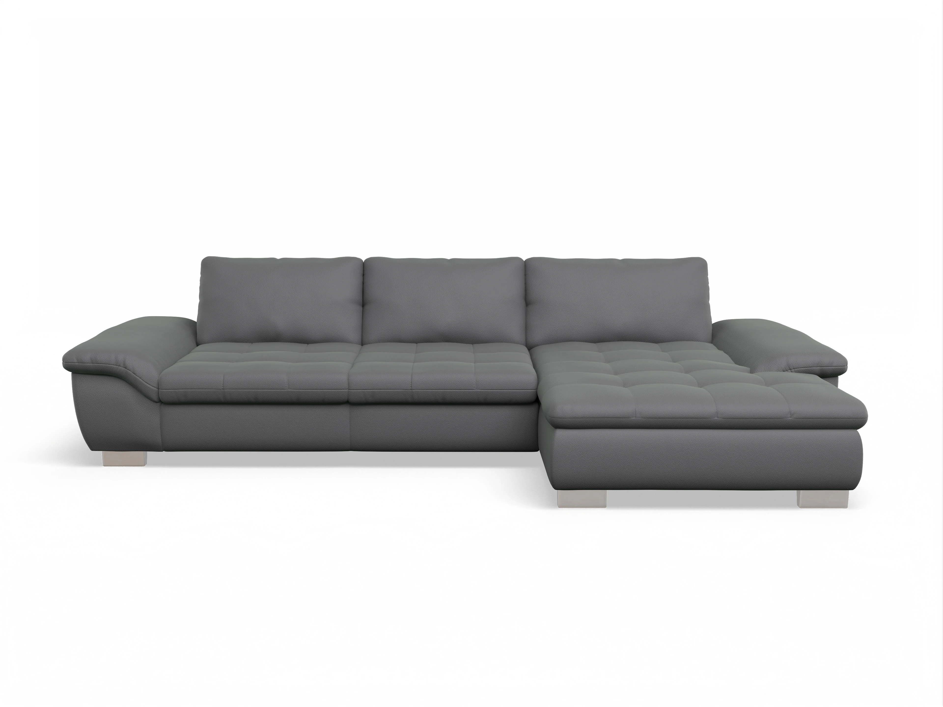 Ansicht des Produktes SC Smart 1007 Ecksofa rechts Abschluss offen in Stoff Grau