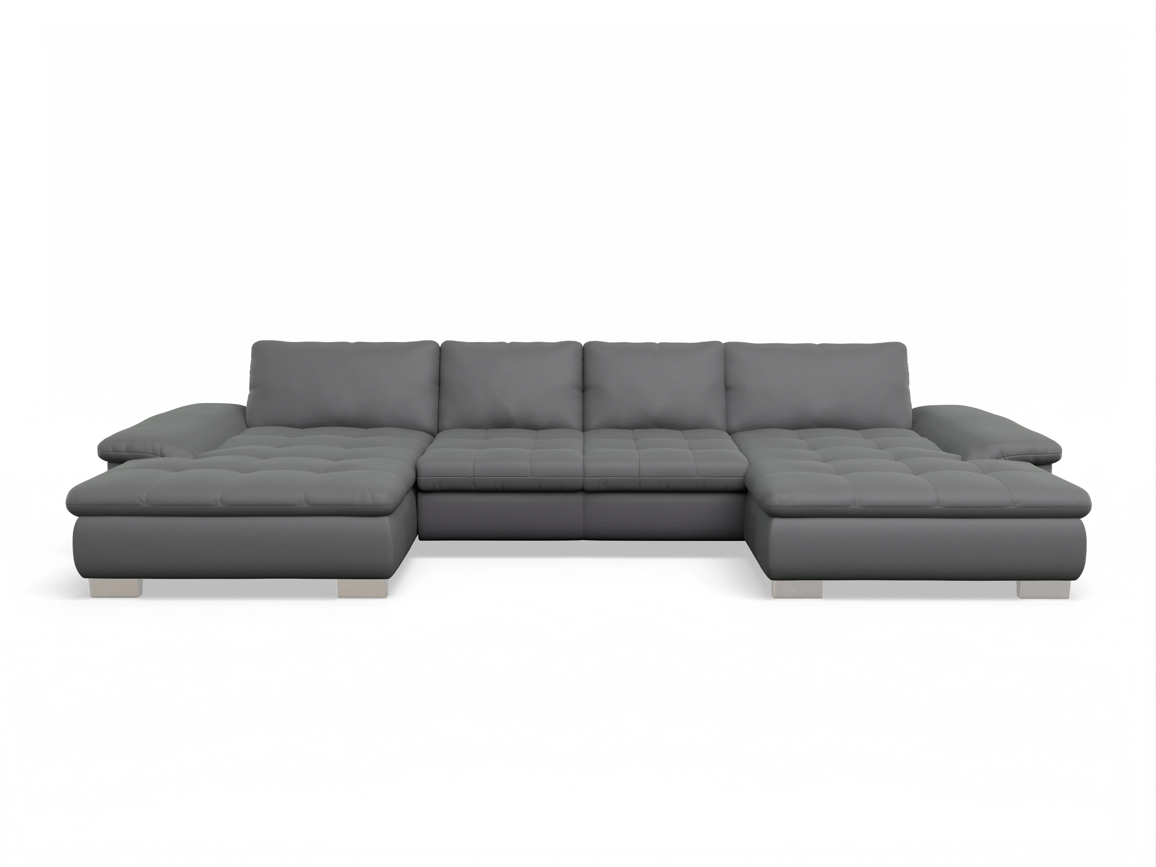 Ansicht des Produktes SC Smart 1007 Wohnlandschaft offen beidseitig in Stoff Grau