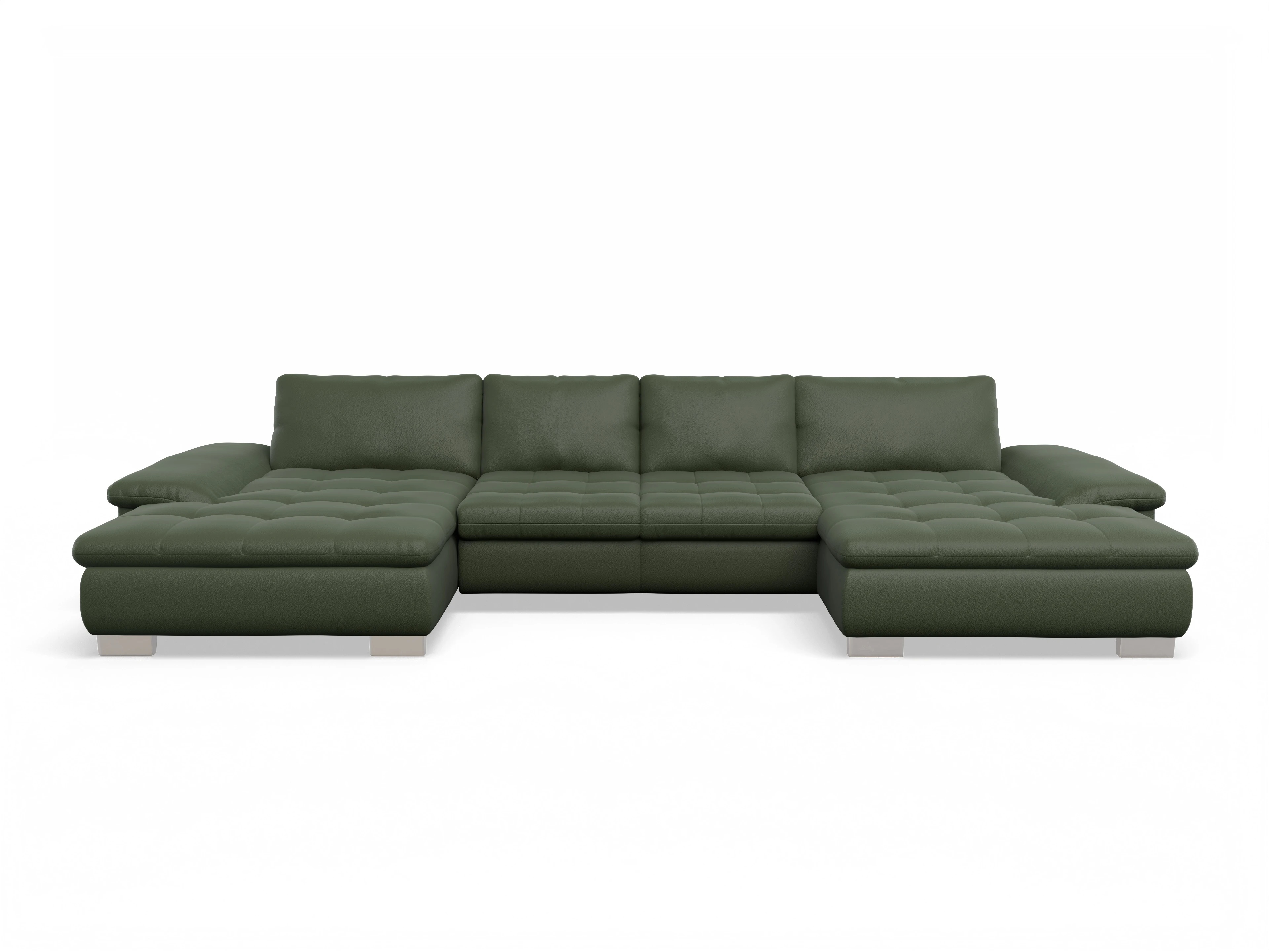 Ansicht des Produktes SC Smart 1007 Wohnlandschaft offen beidseitig in Stoff Grün