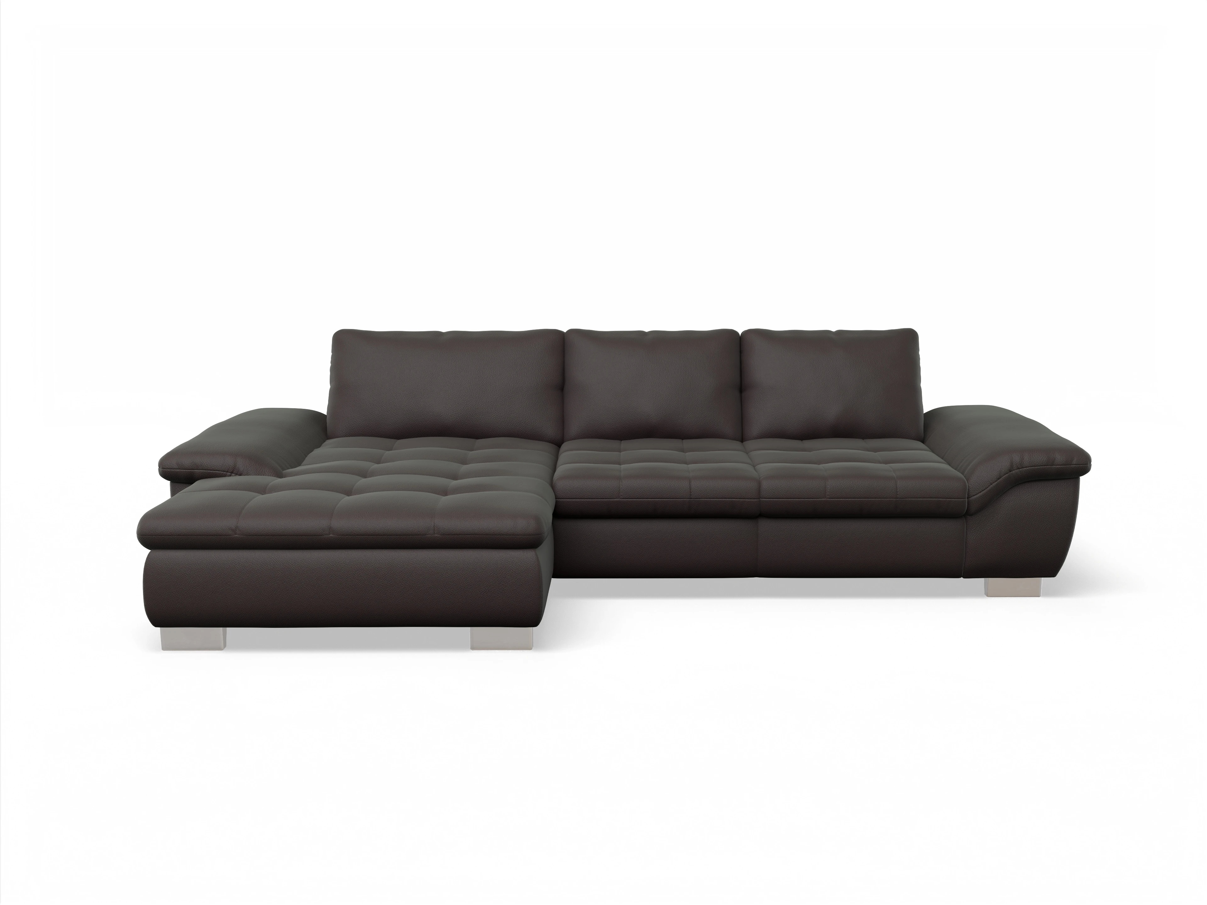 Ansicht des Produktes SC Smart 1007 Ecksofa links Abschluss offen in Stoff Braun