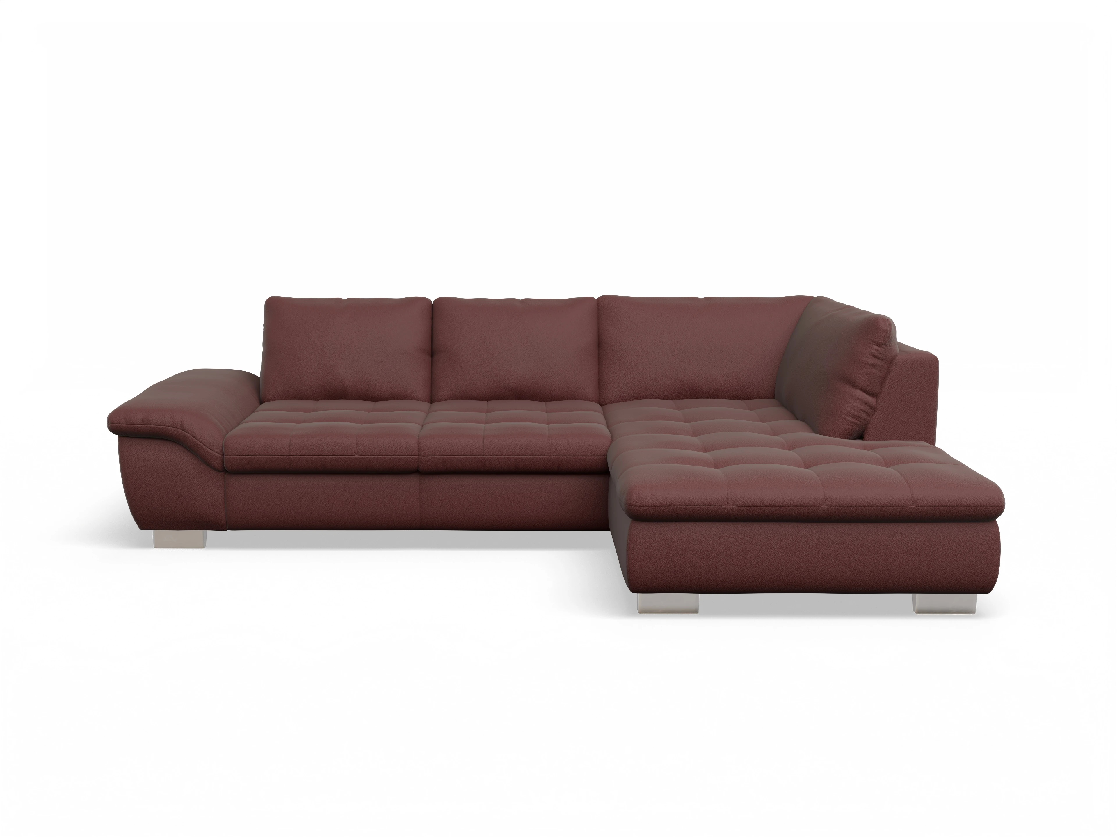 Ansicht des Produktes SC Smart 1007 Ecksofa rechts Abschluss offen in Stoff Rot