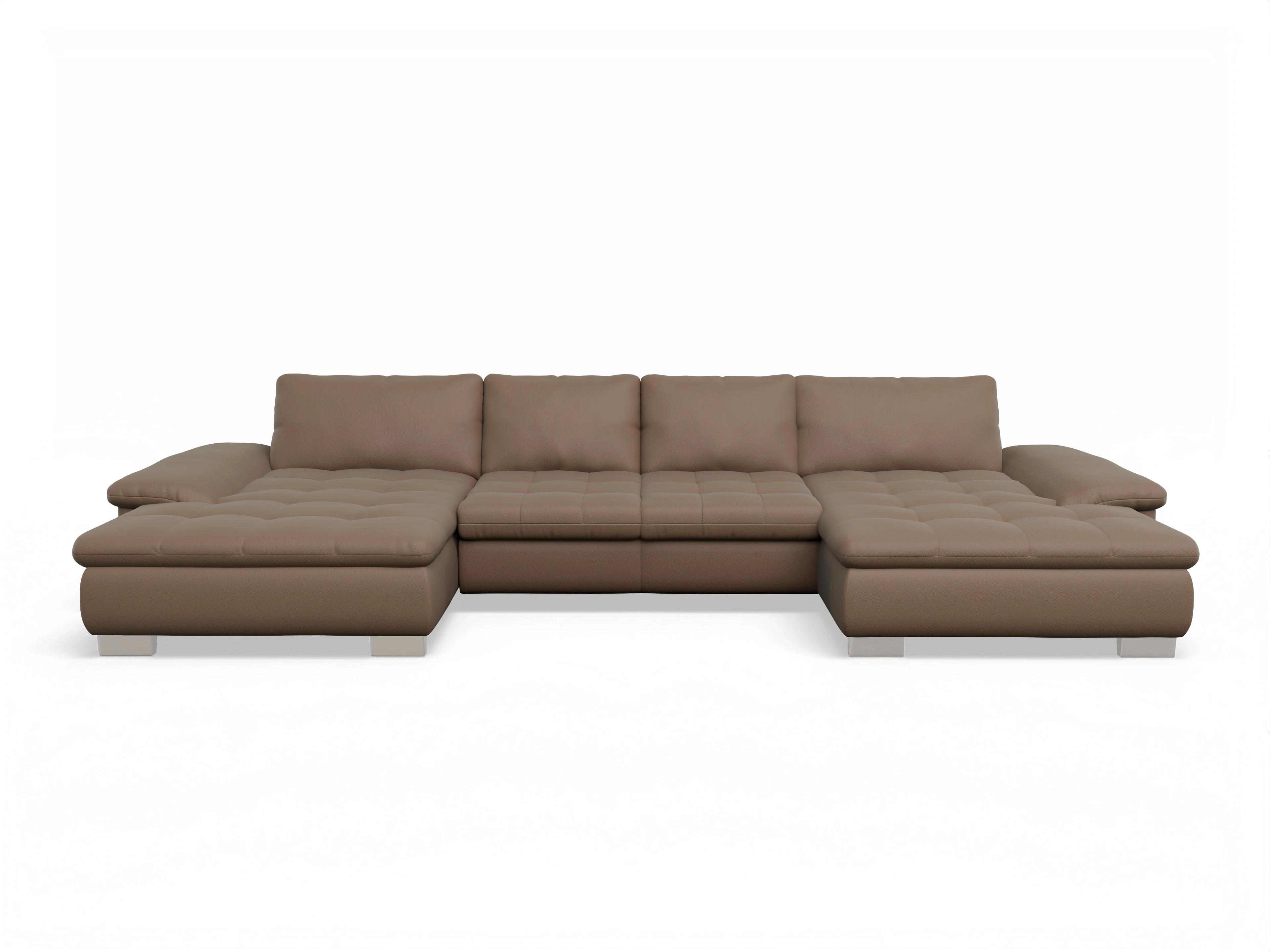 Ansicht des Produktes SC Smart 1007 Wohnlandschaft offen beidseitig in Stoff Braun