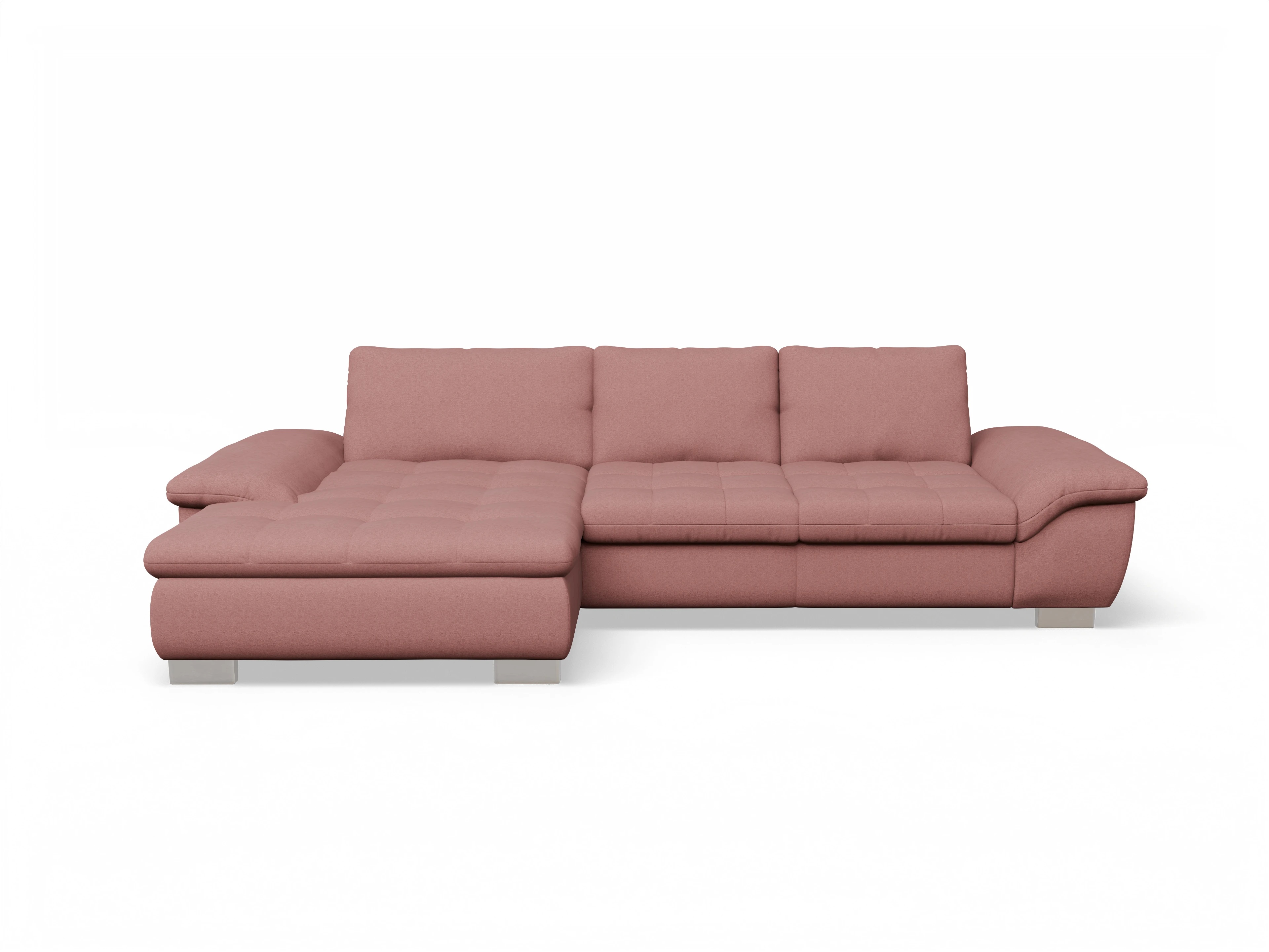 Ansicht des Produktes SC Smart 1007 Ecksofa links Abschluss offen in Stoff Rosa