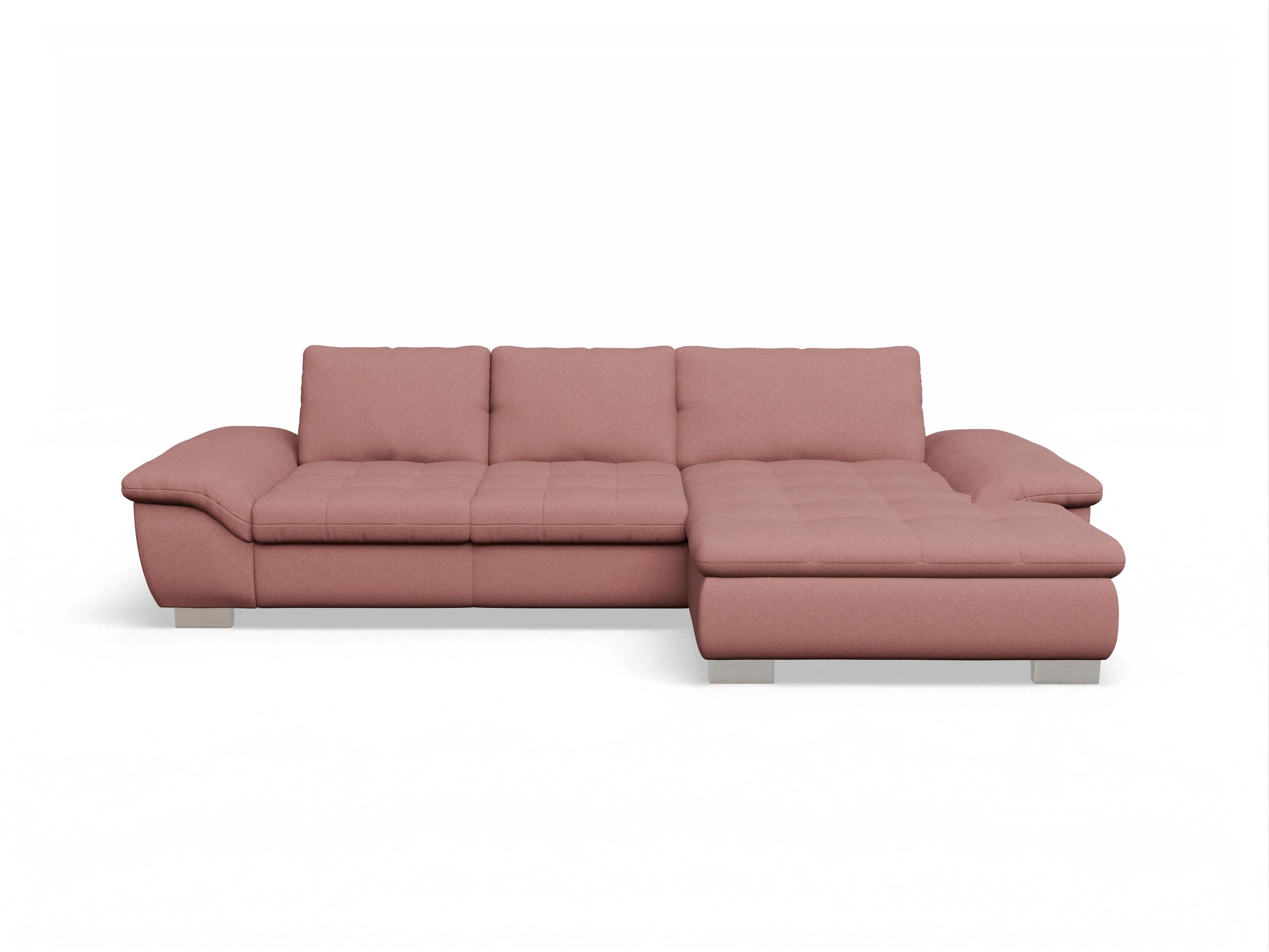 Sitz Concept smart 1007 Canape Medium R Ansicht des Produktes SC Smart 1007 Ecksofa rechts Abschluss offen in Stoff Rosa