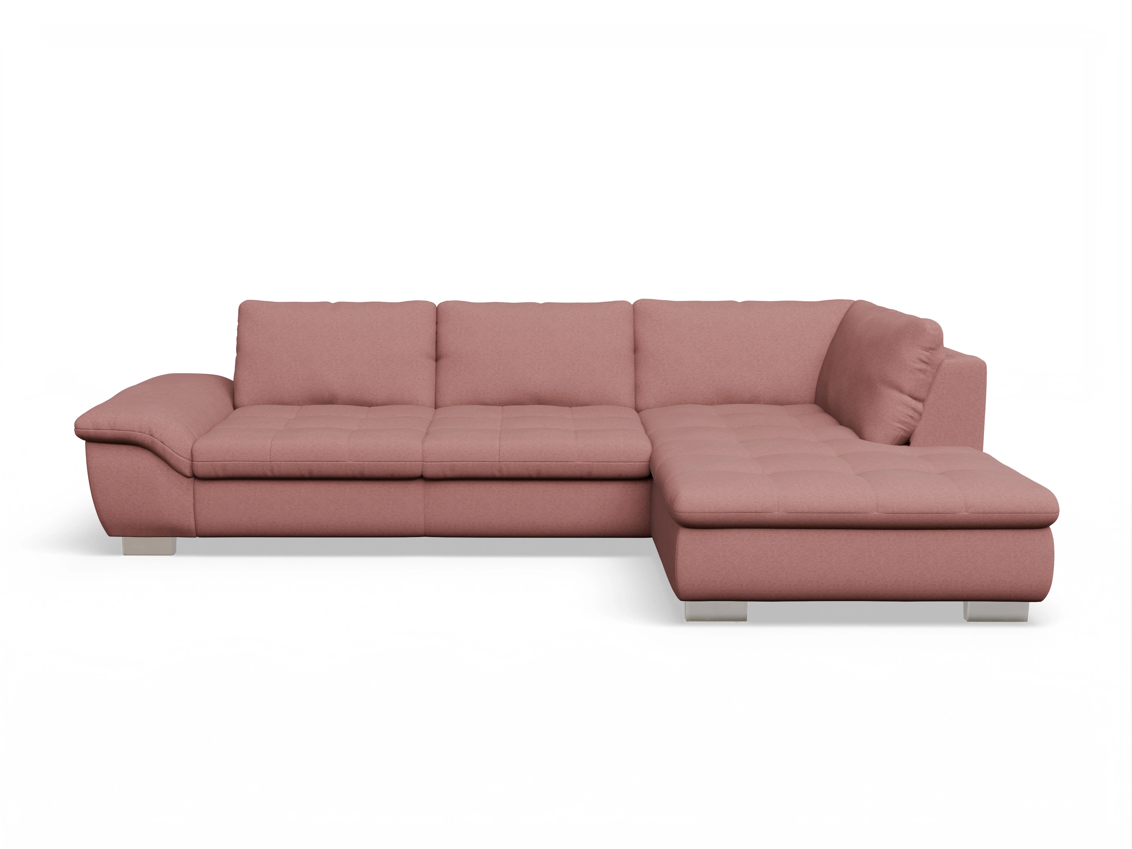 Ansicht des Produktes SC Smart 1007 Ecksofa rechts Abschluss offen in Stoff Rosa