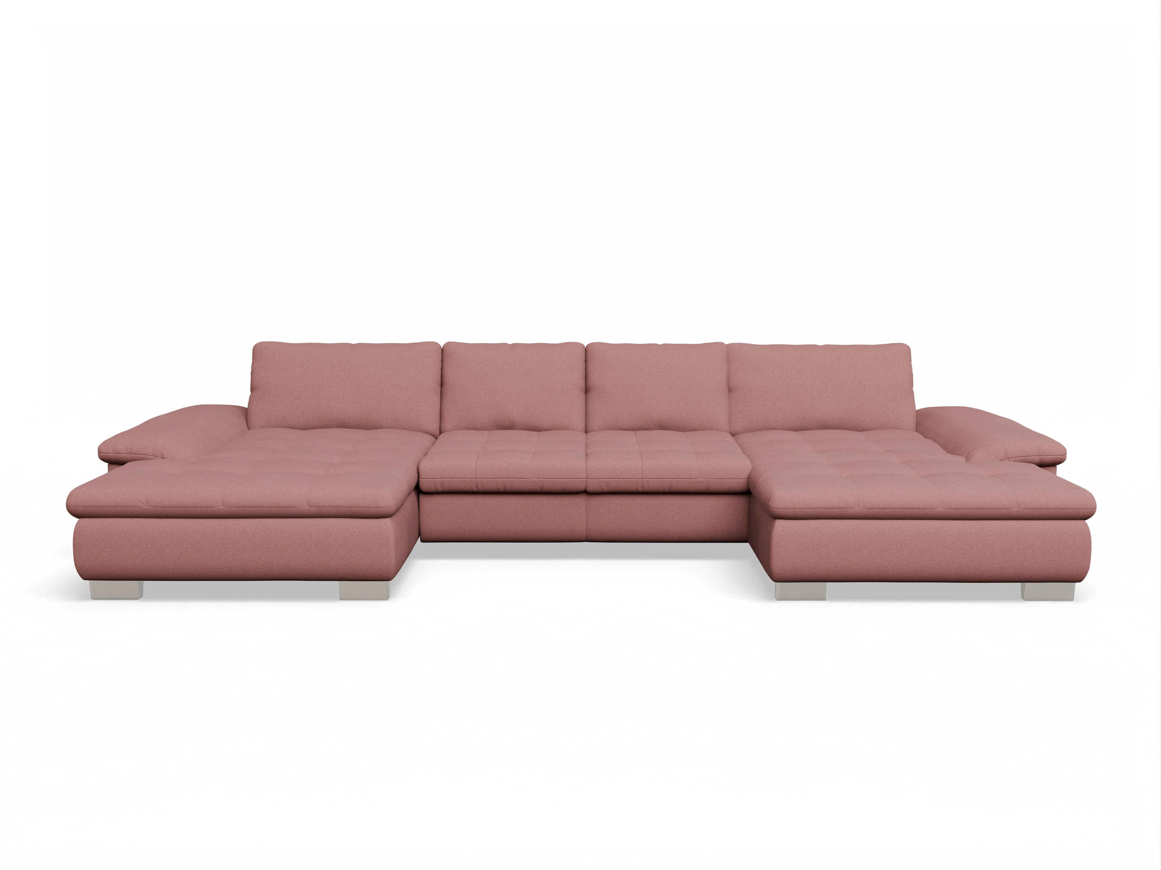 Ansicht des Produktes SC Smart 1007 Wohnlandschaft offen beidseitig in Stoff Rosa