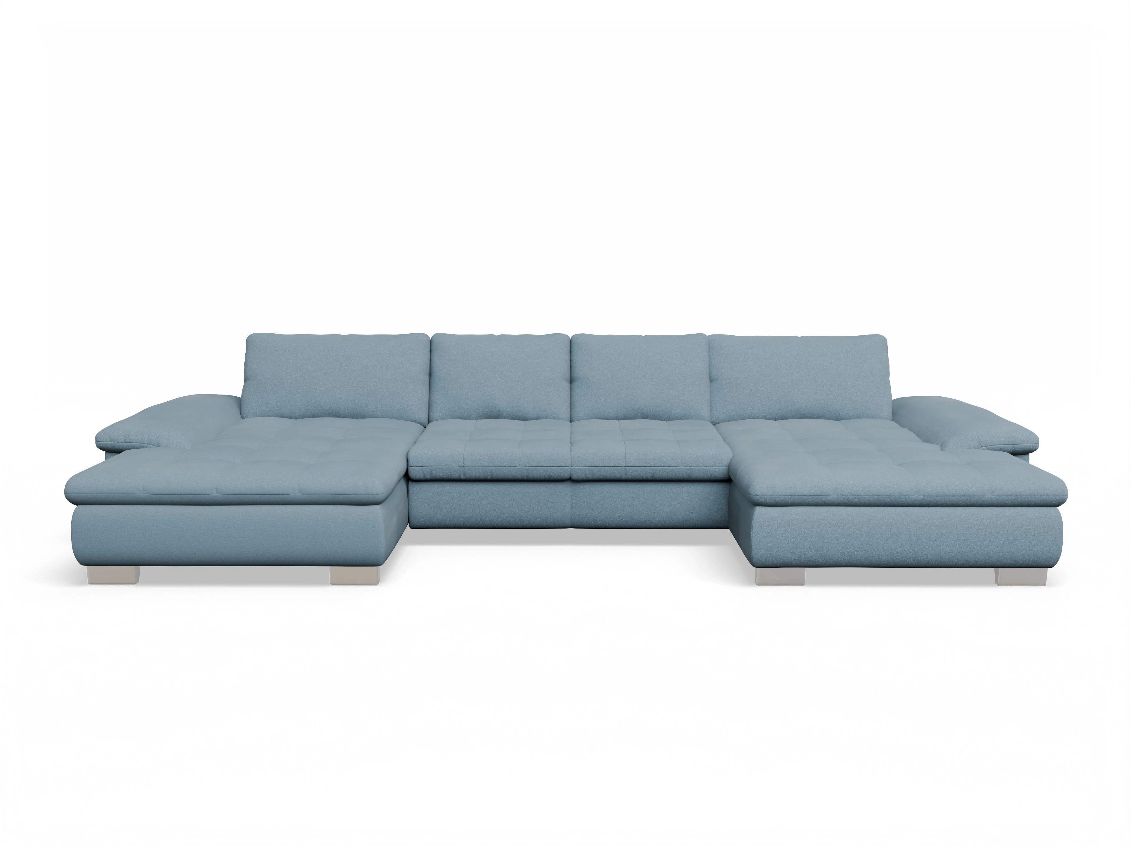 Ansicht des Produktes SC Smart 1007 Wohnlandschaft offen beidseitig in Stoff Blau