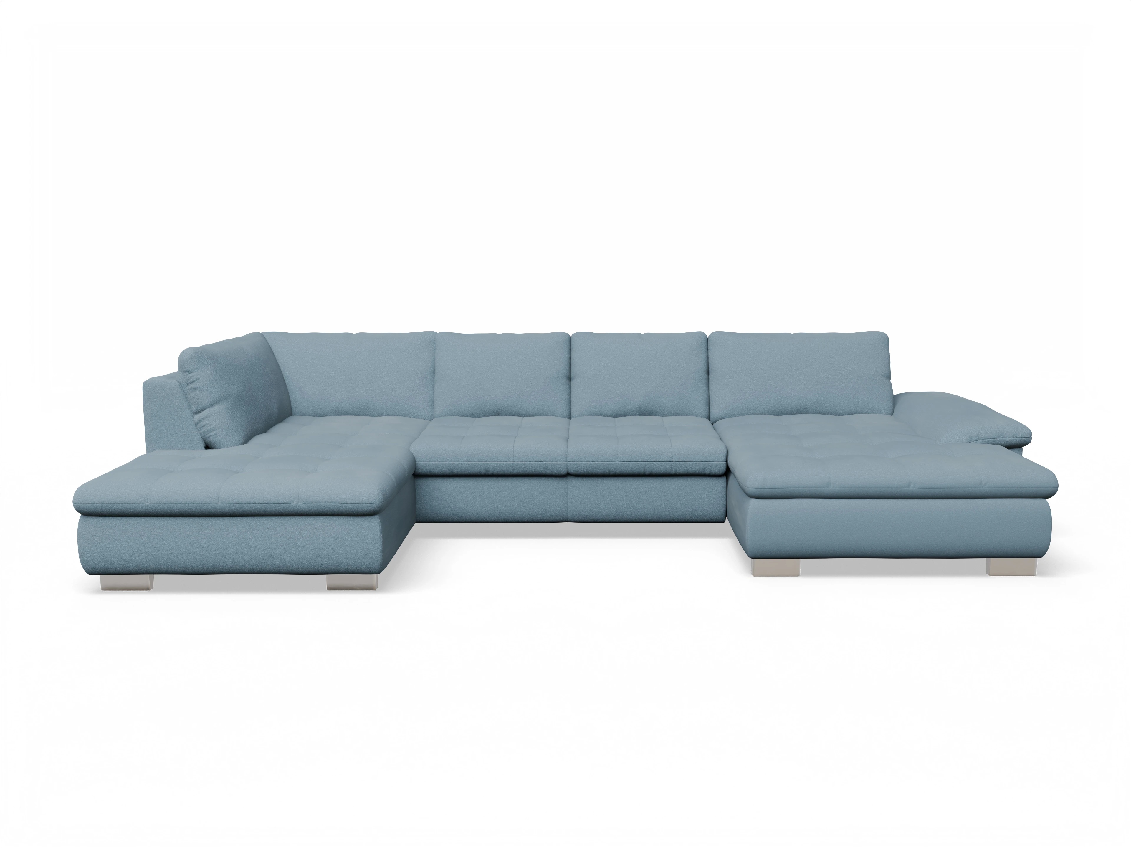 Ansicht des Produktes SC Smart 1007 Wohnlandschaft offen beidseitig in Stoff Blau