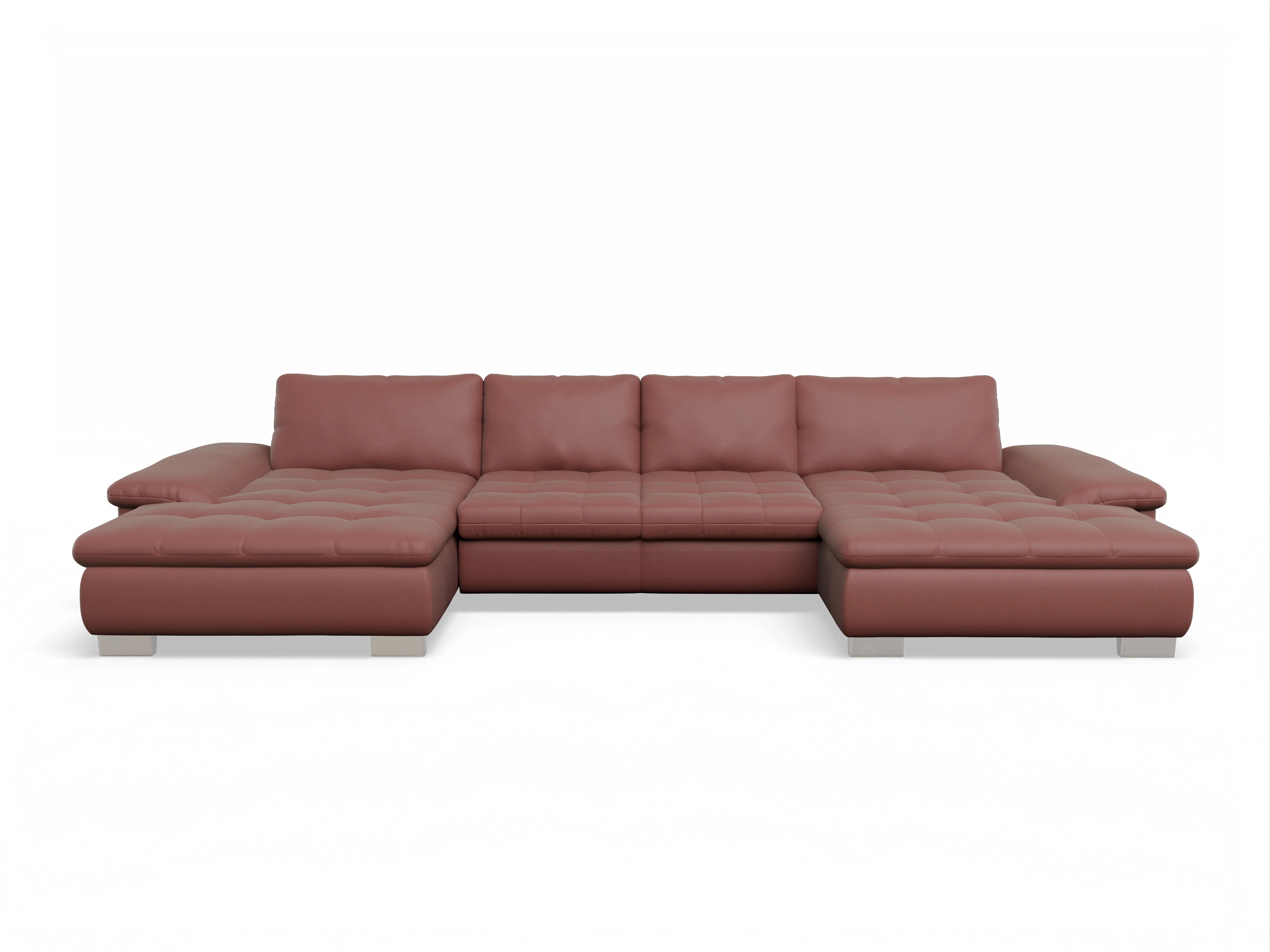 Ansicht des Produktes SC Smart 1007 Wohnlandschaft offen beidseitig in Stoff Rot