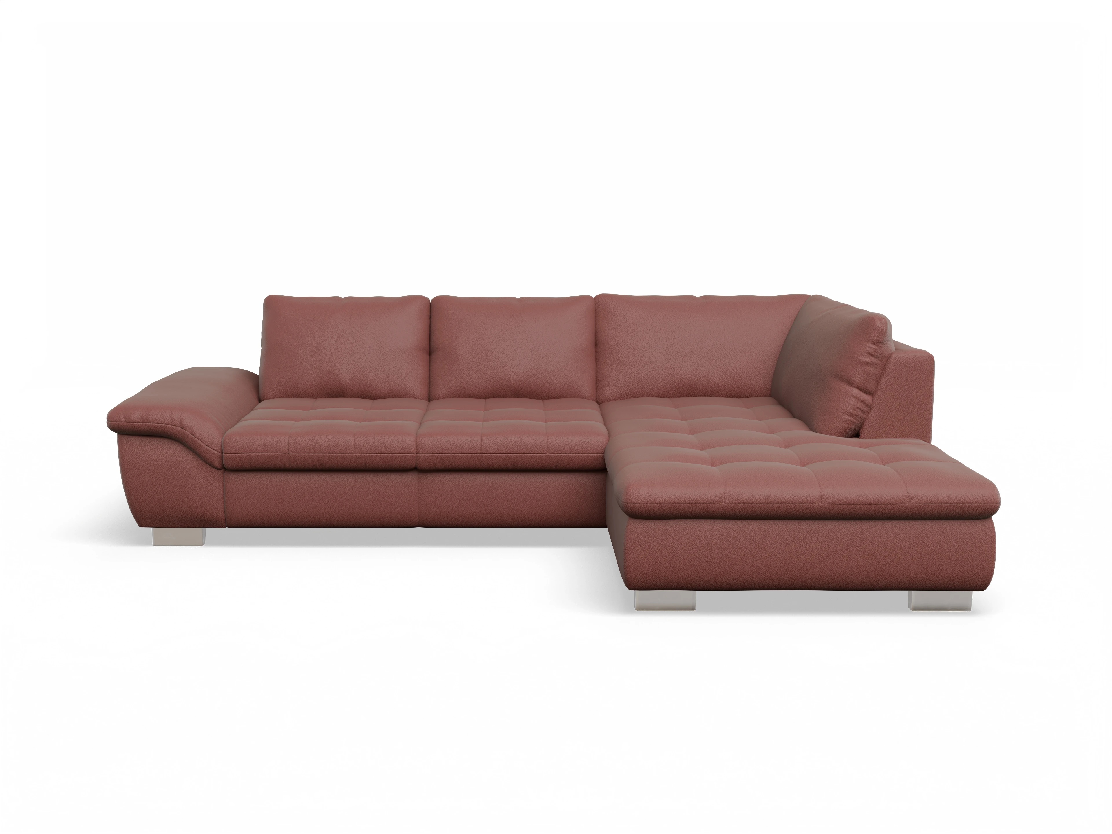Ansicht des Produktes SC Smart 1007 Ecksofa rechts Abschluss offen in Stoff Rot