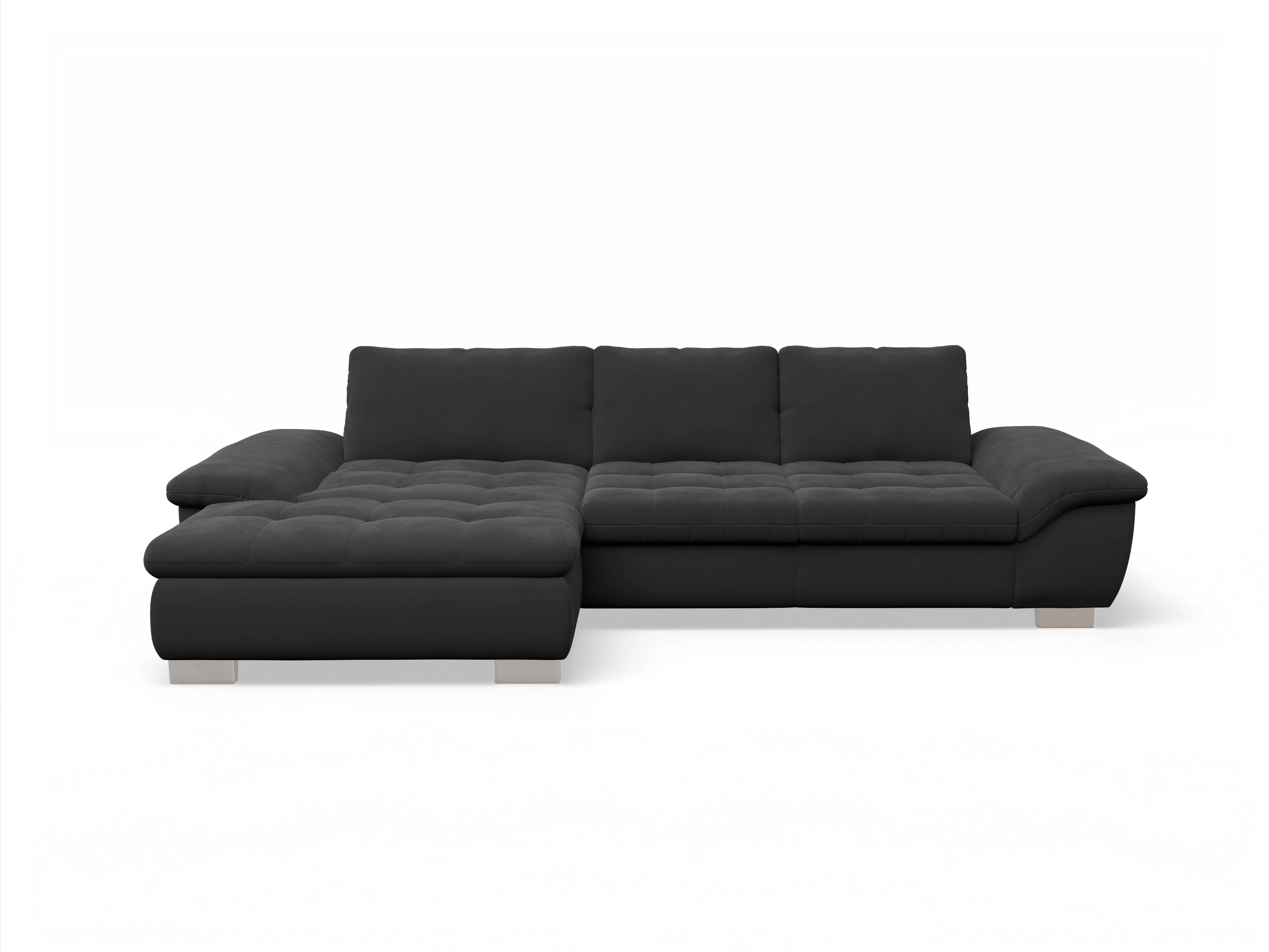 Sitz Concept smart 1007 Canape Medium L Ansicht des Produktes SC Smart 1007 Ecksofa links Abschluss offen in Stoff Grau
