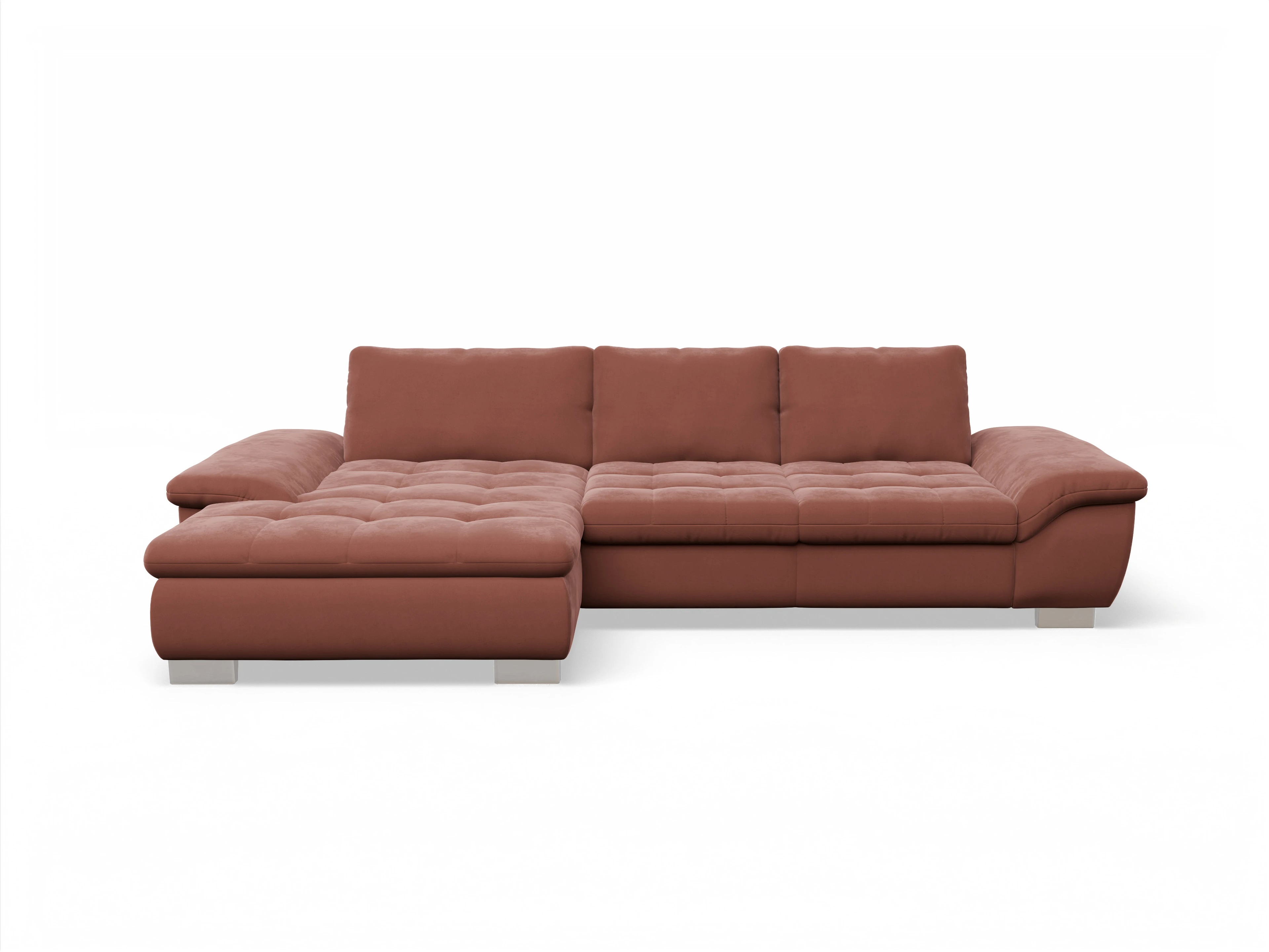 Ansicht des Produktes SC Smart 1007 Ecksofa links Abschluss offen in Stoff Orange