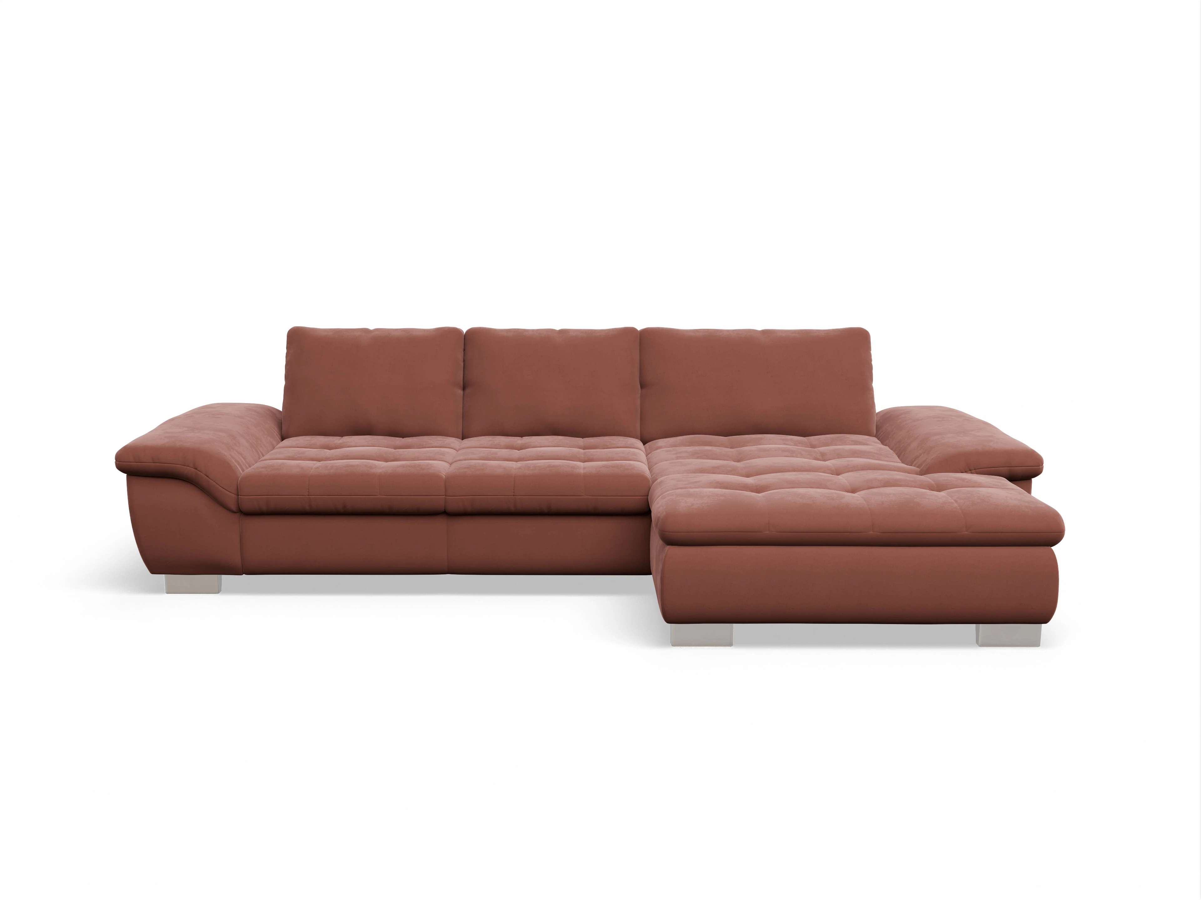 Sitz Concept smart 1007 Canape Medium R Ansicht des Produktes SC Smart 1007 Ecksofa rechts Abschluss offen in Stoff Orange