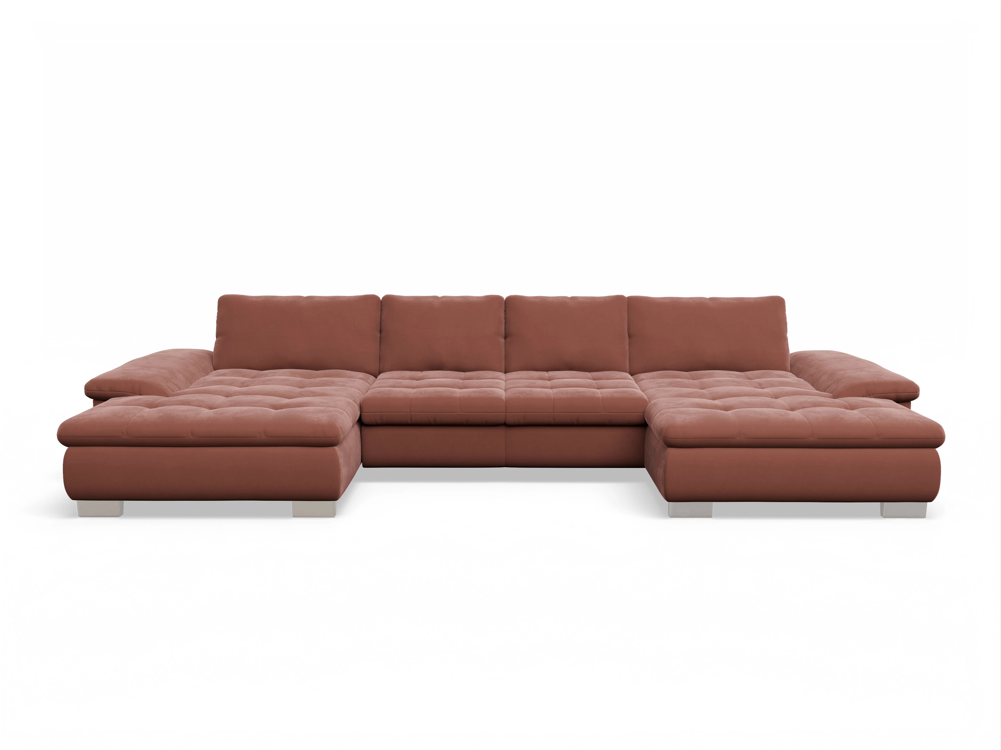 Ansicht des Produktes SC Smart 1007 Wohnlandschaft offen beidseitig in Stoff Orange