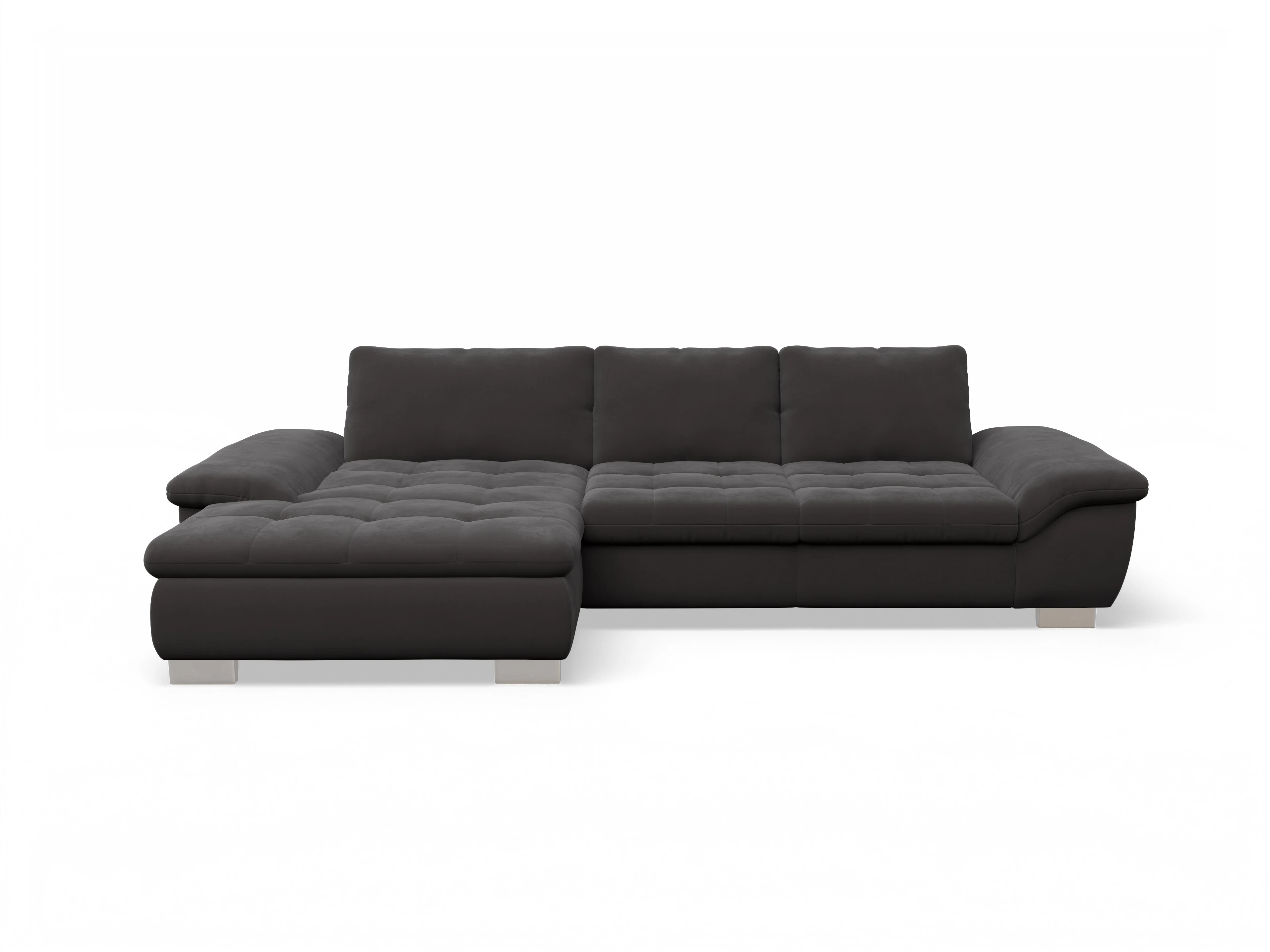 Ansicht des Produktes SC Smart 1007 Ecksofa links Abschluss offen in Stoff Grau