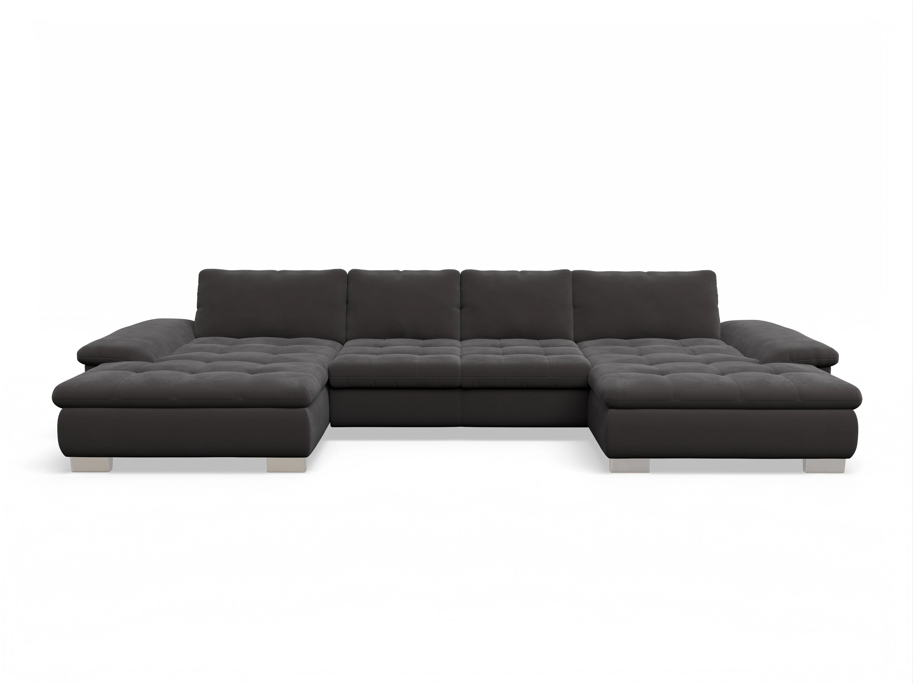 Ansicht des Produktes SC Smart 1007 Wohnlandschaft offen beidseitig in Stoff Grau