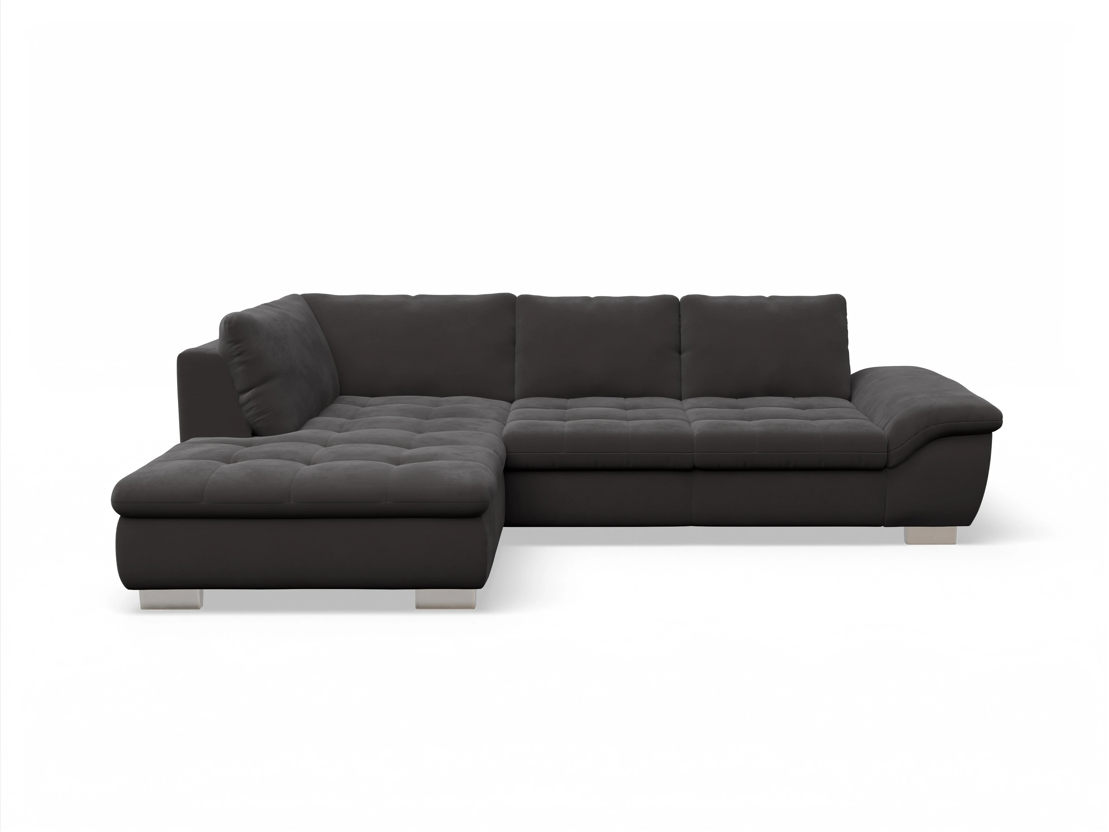 Ansicht des Produktes SC Smart 1007 Ecksofa links Abschluss offen in Stoff Grau