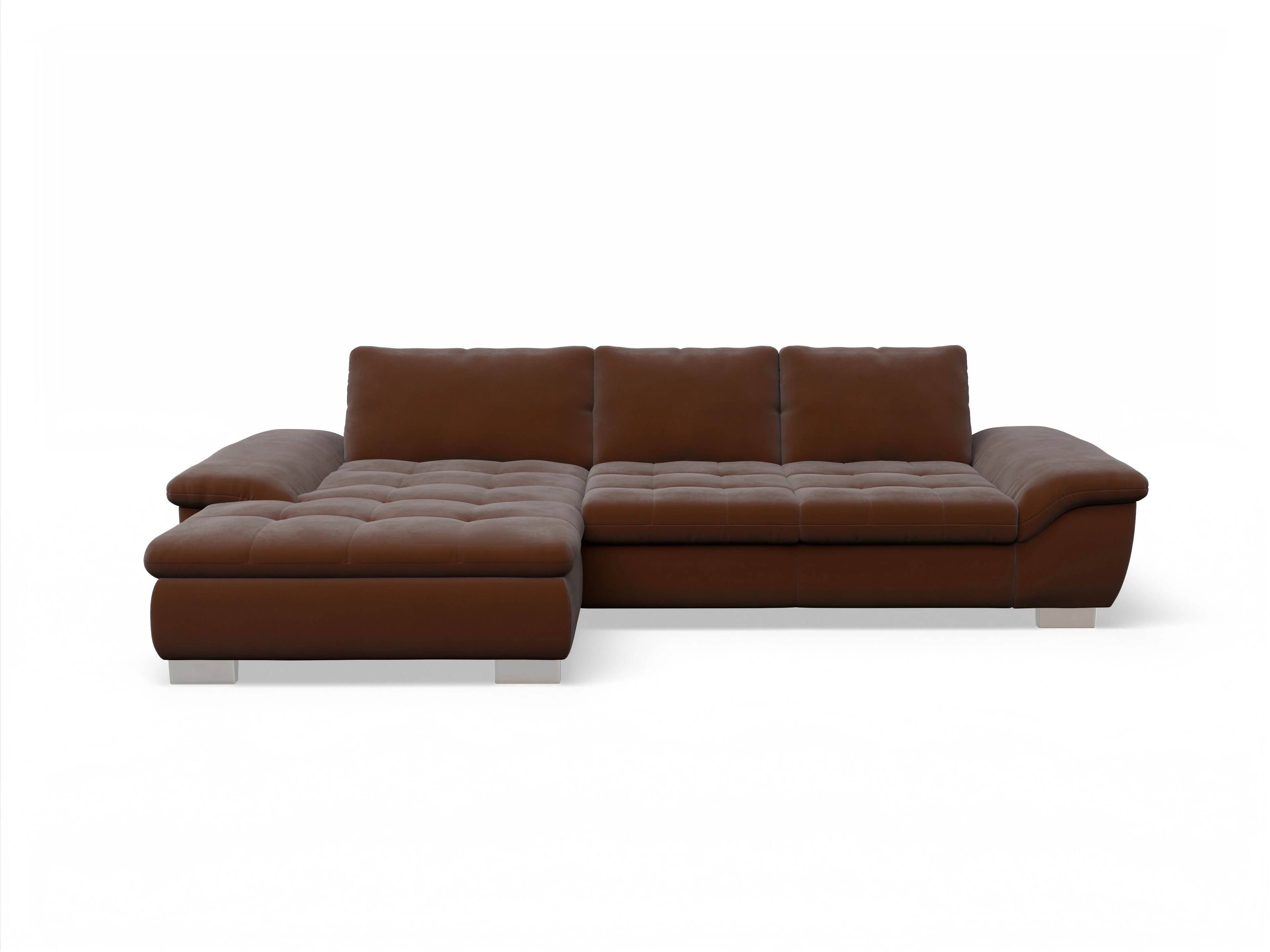 Ansicht des Produktes SC Smart 1007 Ecksofa links Abschluss offen in Stoff Braun