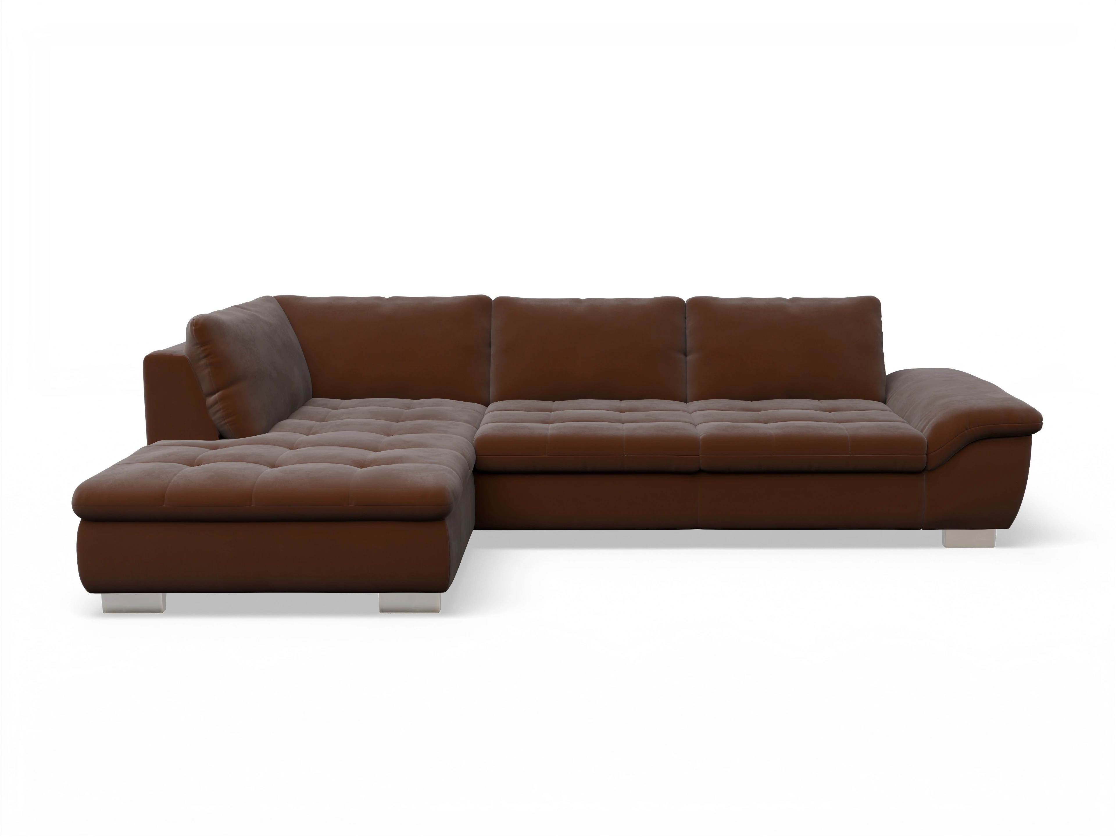 Ansicht des Produktes SC Smart 1007 Ecksofa links Abschluss offen in Stoff Braun