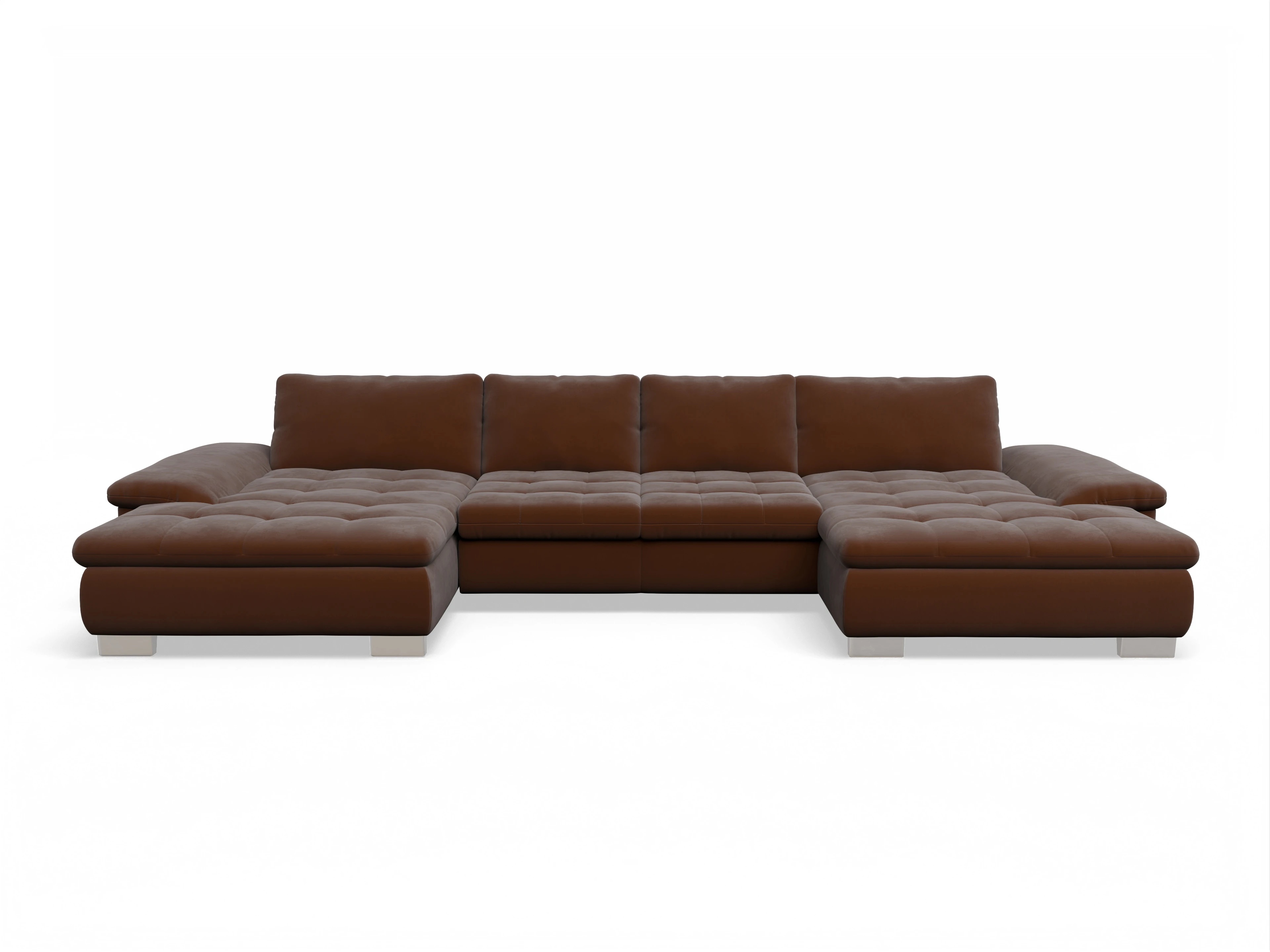 Ansicht des Produktes SC Smart 1007 Wohnlandschaft offen beidseitig in Stoff Braun