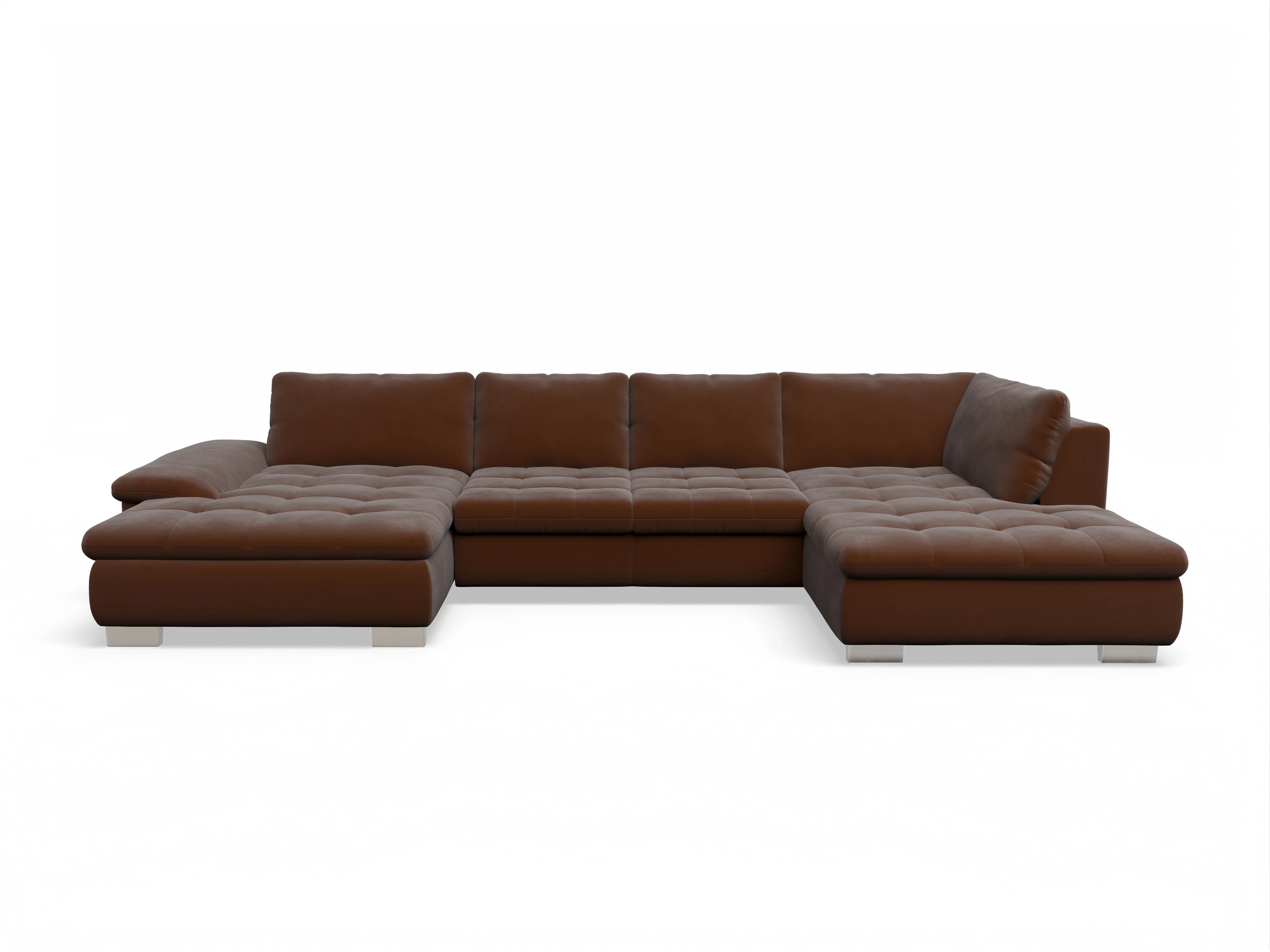 Ansicht des Produktes SC Smart 1007 Wohnlandschaft offen beidseitig in Stoff Braun