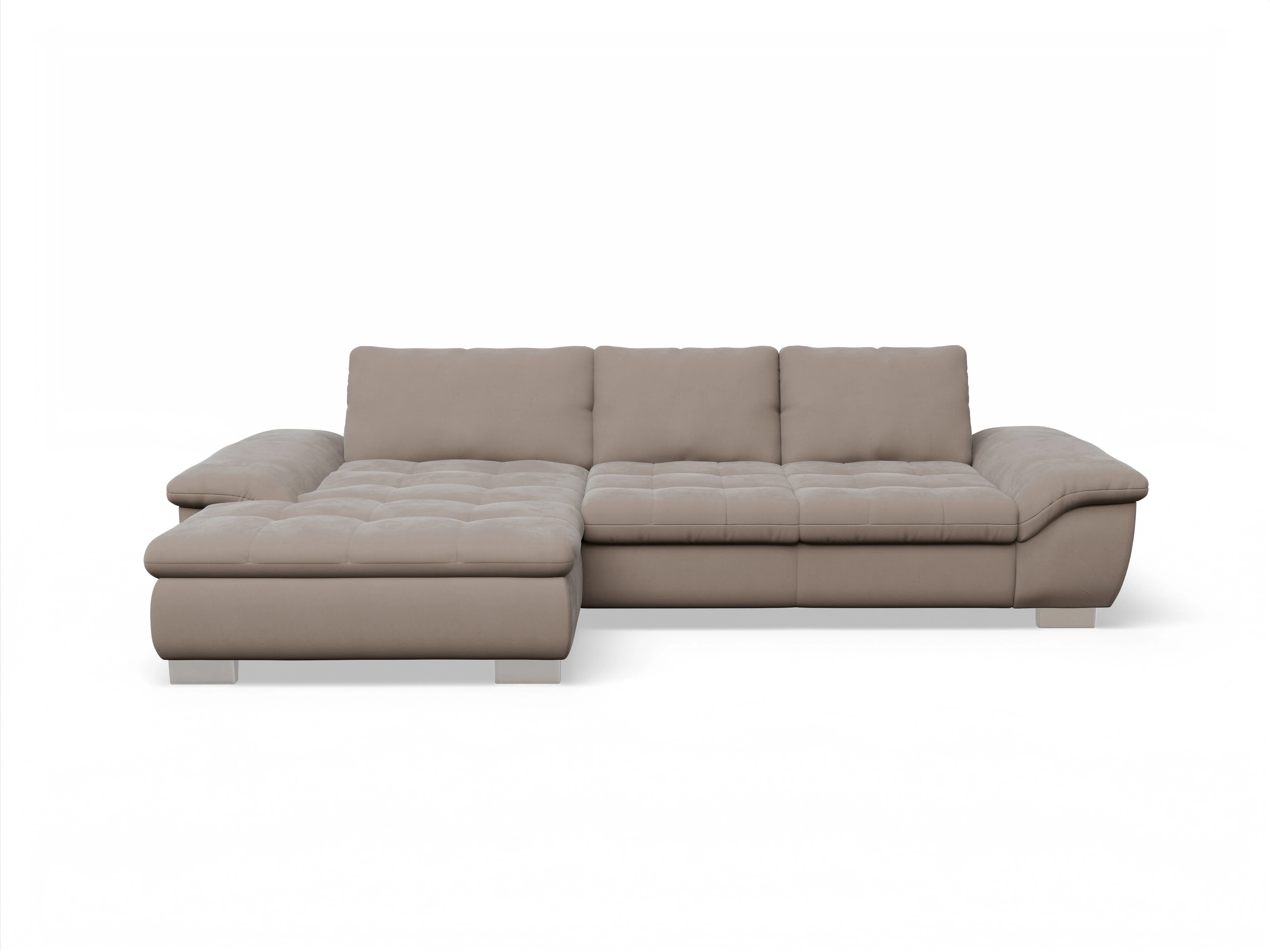 Ansicht des Produktes SC Smart 1007 Ecksofa links Abschluss offen in Stoff Braun