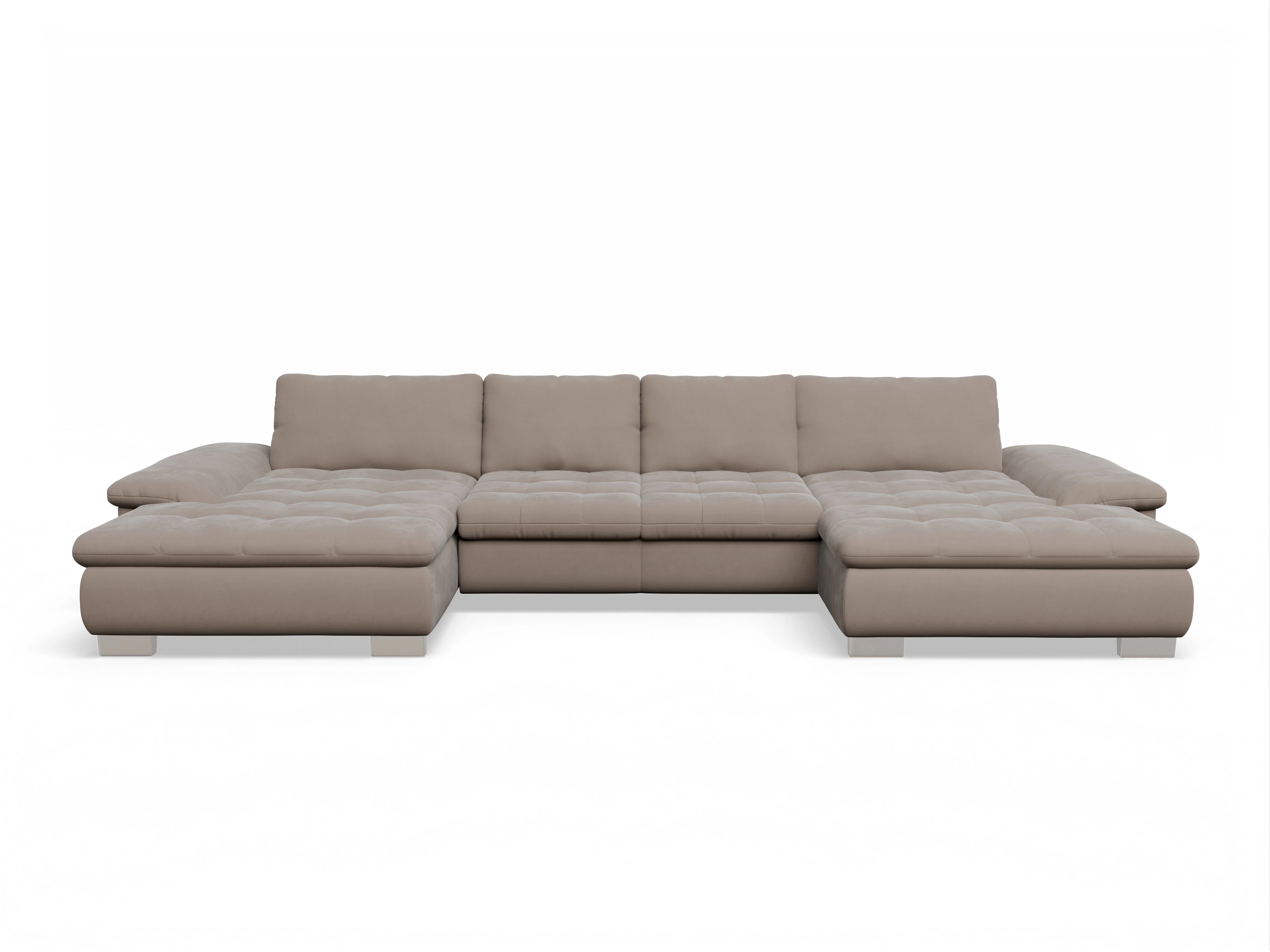 Ansicht des Produktes SC Smart 1007 Wohnlandschaft offen beidseitig in Stoff Braun